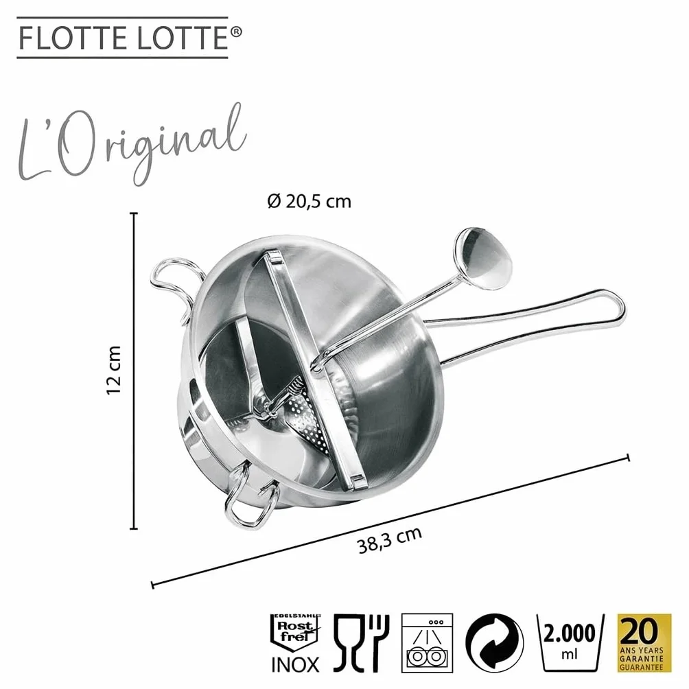 GEFU Flotte Lotte Moulin à Légumes Acier Inoxydable 40,5 x 12,2 x 22,3 cm