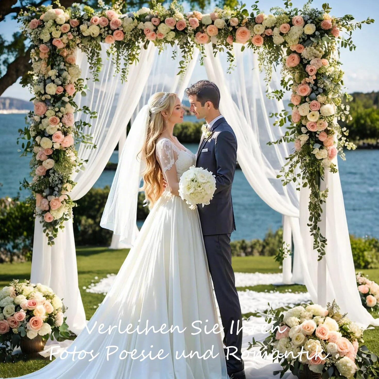 Tenture Mariage Voilage Blanc Arche 75cmx8m Tulle Organza Drapé Décoration Cérémonie