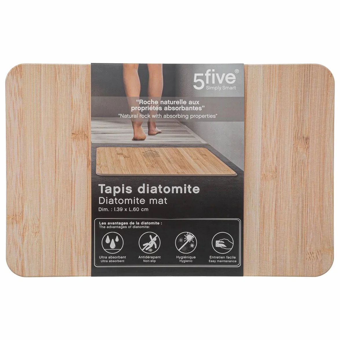 Tapis diatomite 39x60cm Effet Bambou