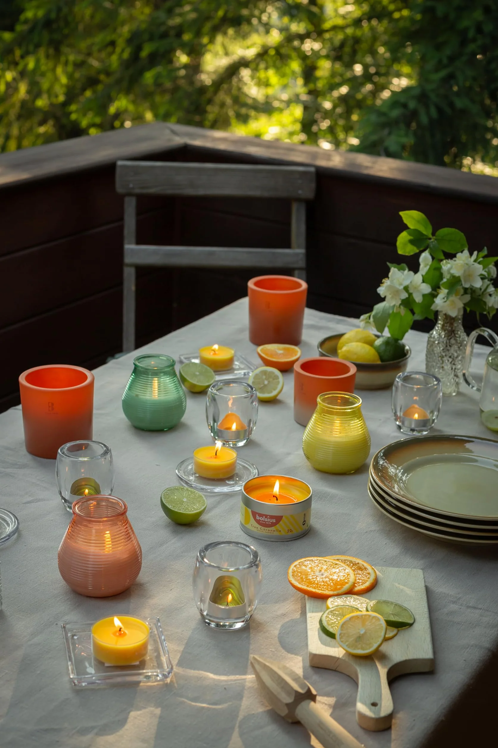 Bougie de patio Citronnelle BOLSIUS Lot de 6 40 heures de combustion Extérieur Vert