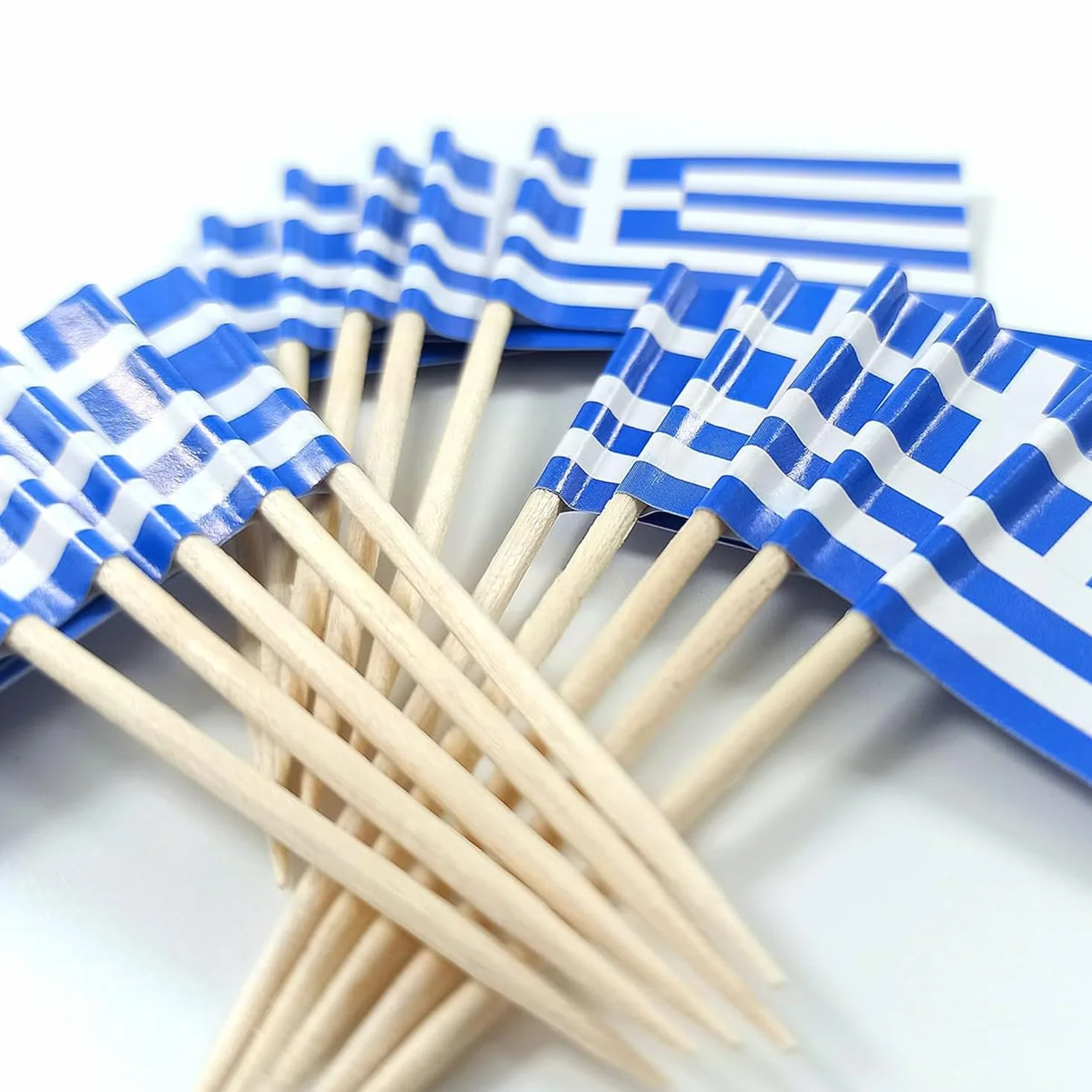 100 Pièces Drapeaux Grèce Cure-Dents, Mini Bâton de Cocktail Drapeau pour Sandwich Nourriture