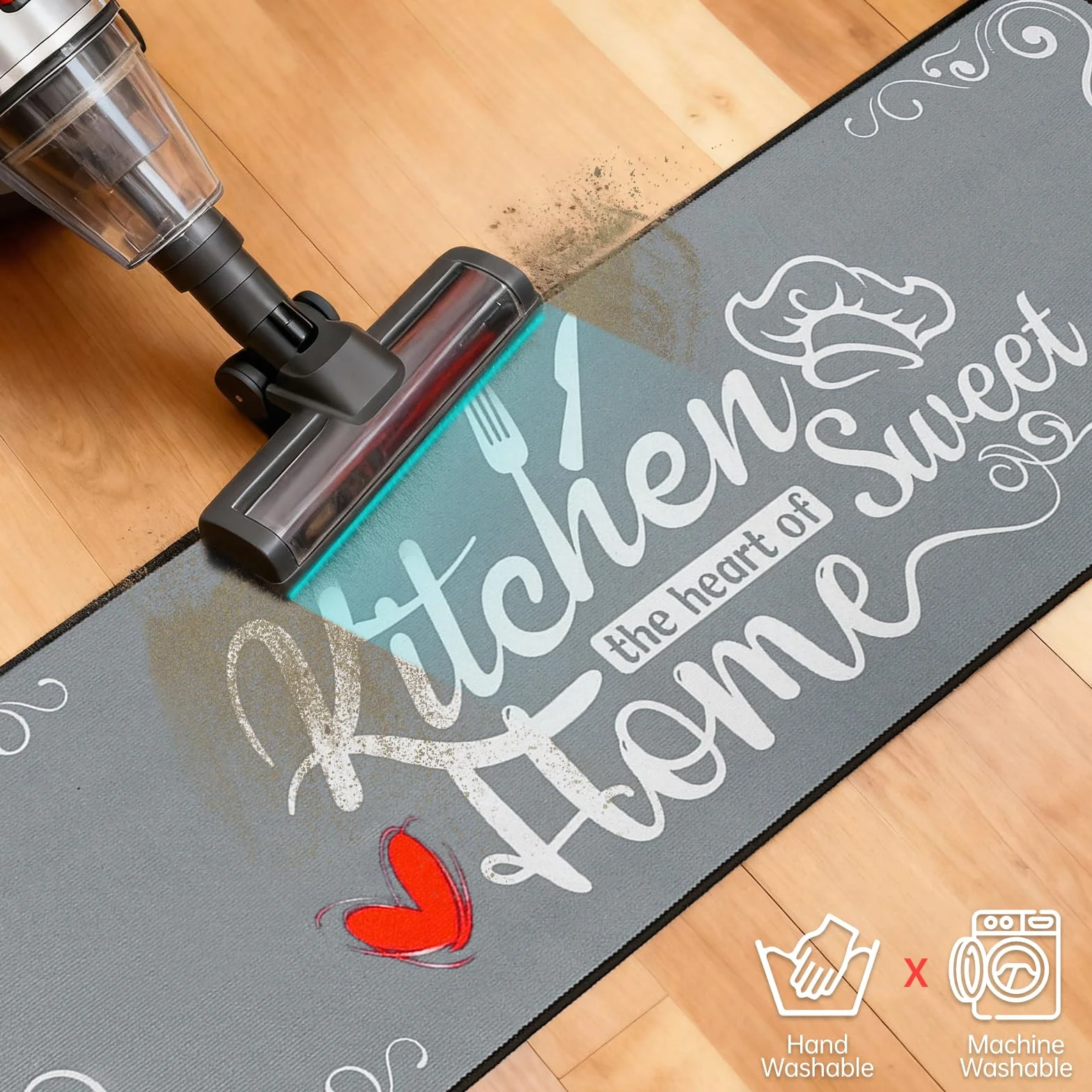 Tapis de Cuisine Anti-Fatigue Antidérapants 2 Pièces, 43x75+43x120CM Rembourrés Lavables
