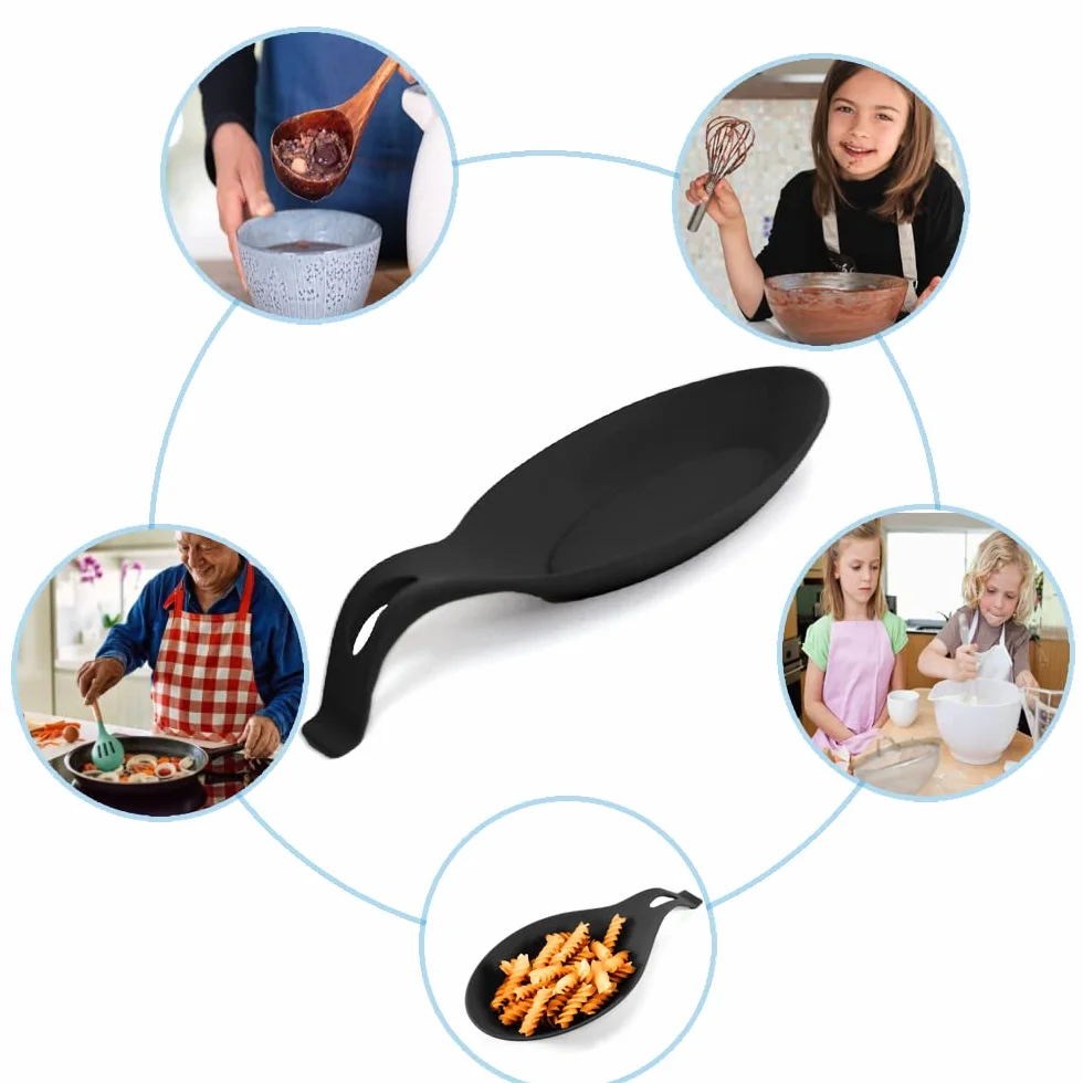 Repose Cuillère en Silicone, Porte-Cuillère de Cuisine, Ustensile