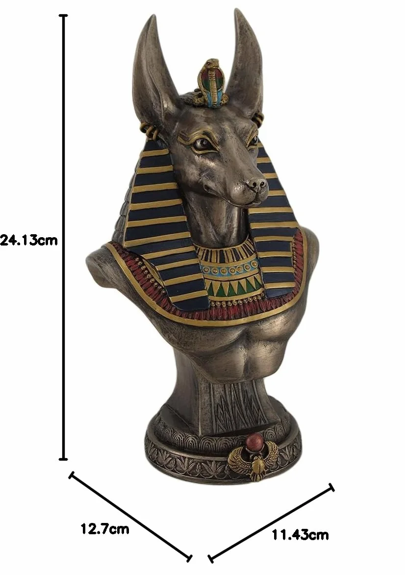 Veronese Design Ancien Buste Égyptien du Dieu Jackal Anubis Finition Bronze