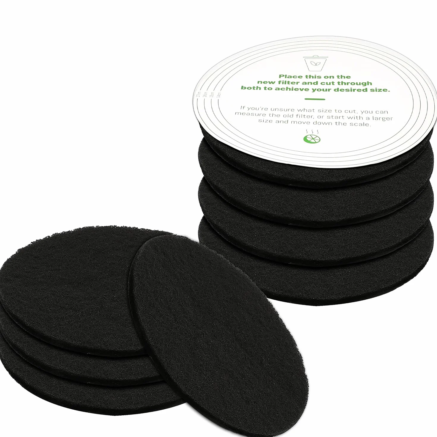 Filtres à Charbon Actif Anti-Odeur pour Poubelles à Compost Ronds Taille Universelle Compatibles jusqu'à 17 cm Lot de 8