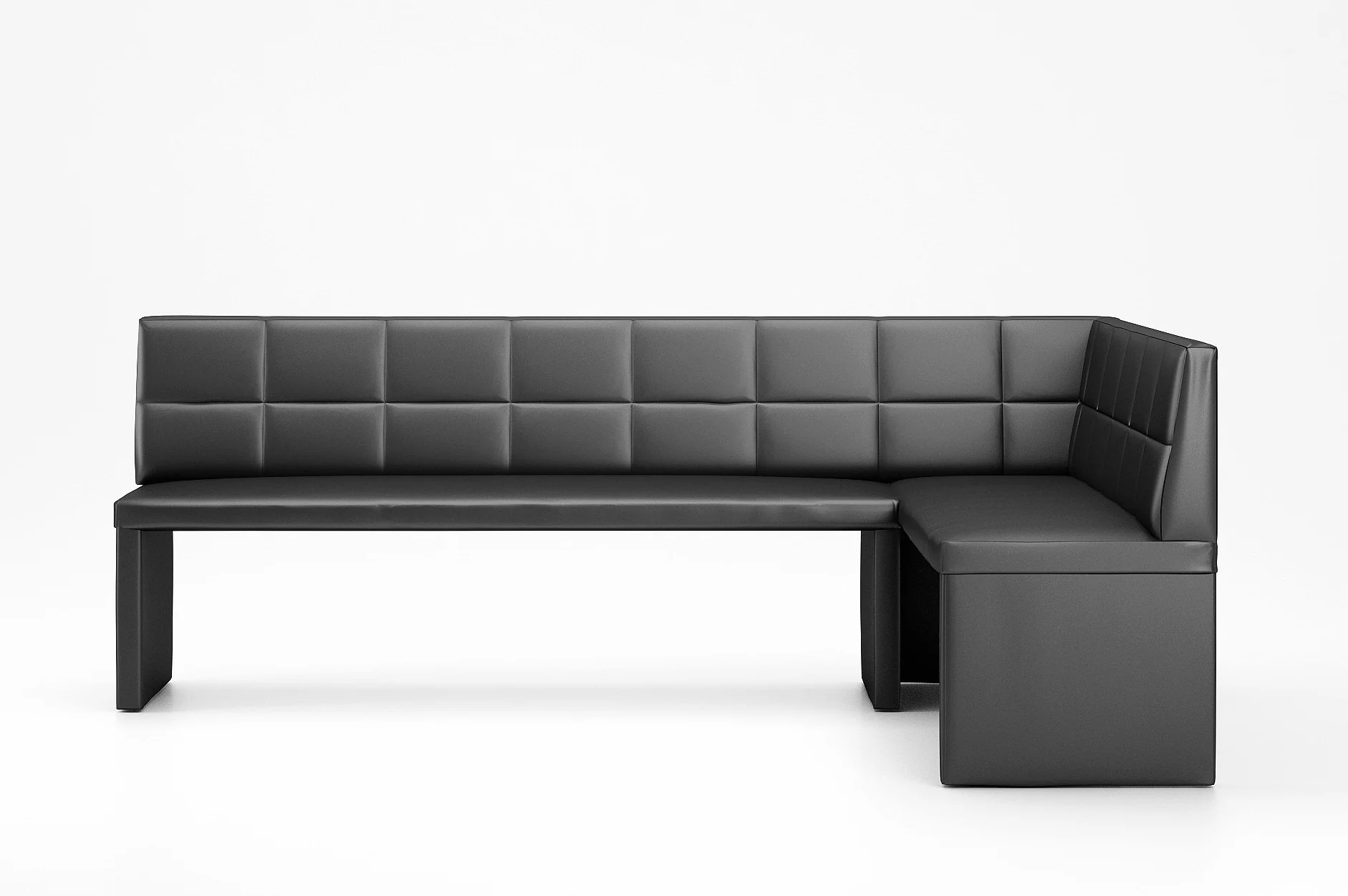 Banc d'angle Marta Noir Cuir Synthétique 196 x 142 cm à droite