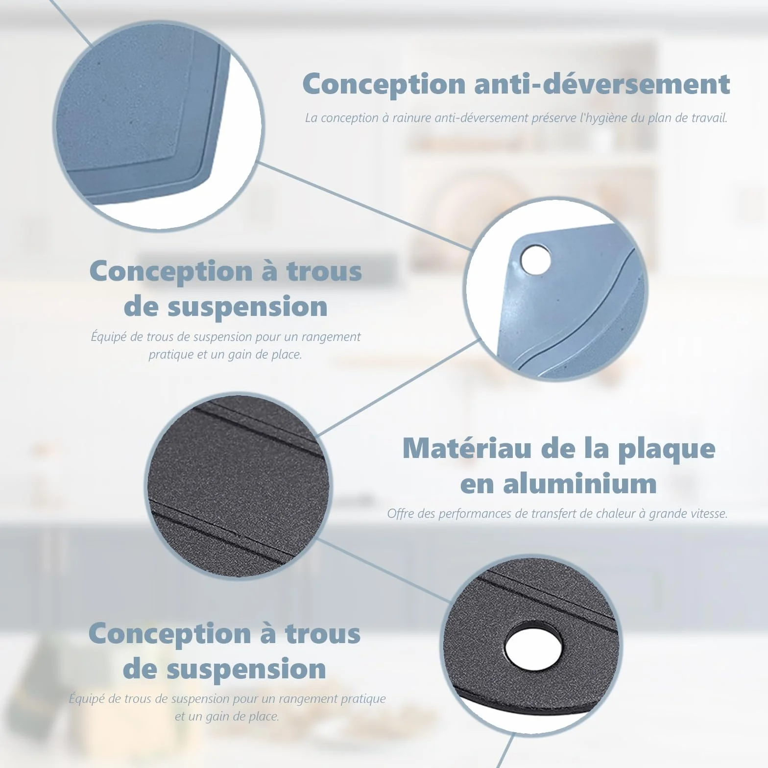 Plateau de décongélation rapide avec mini planche à découper pour viande poisson légumes