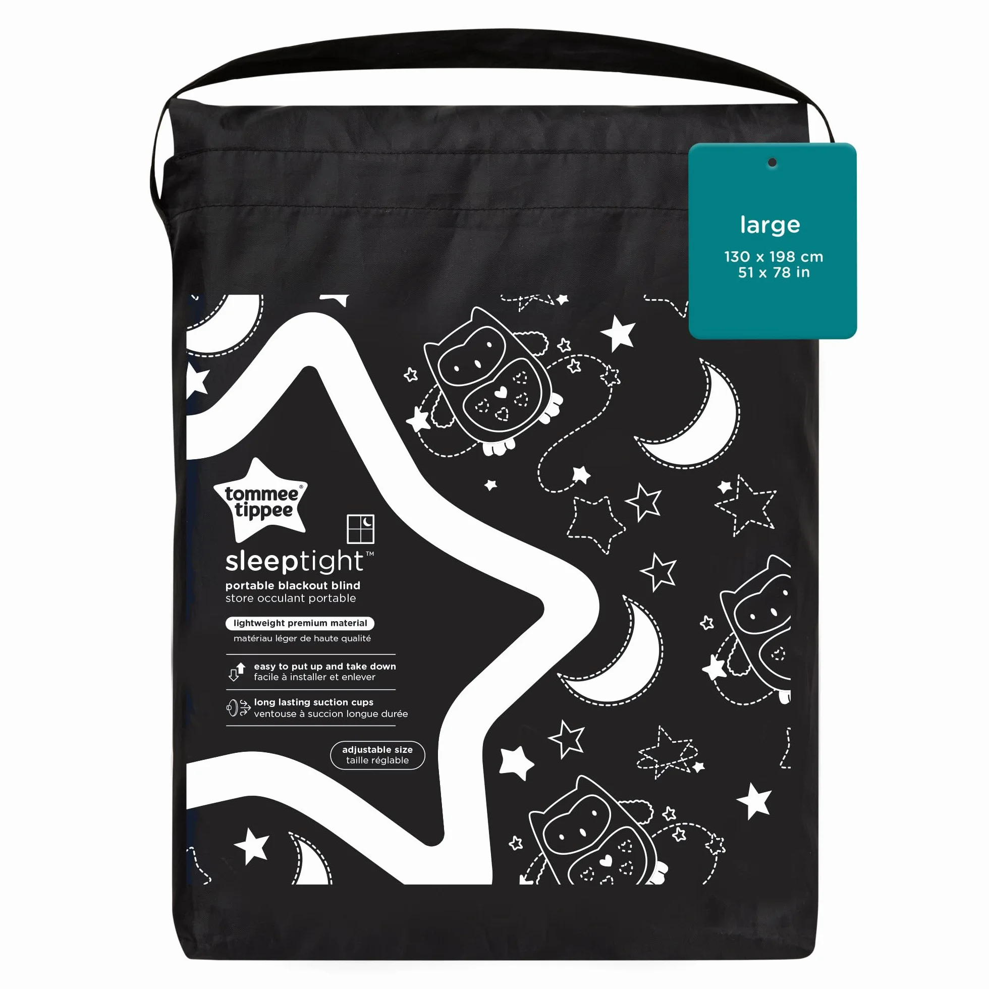 Tommee Tippee Rideau Occultant GRO-Anywhere Blind Ollie la Chouette, Portable, Léger, 130 x 198 cm