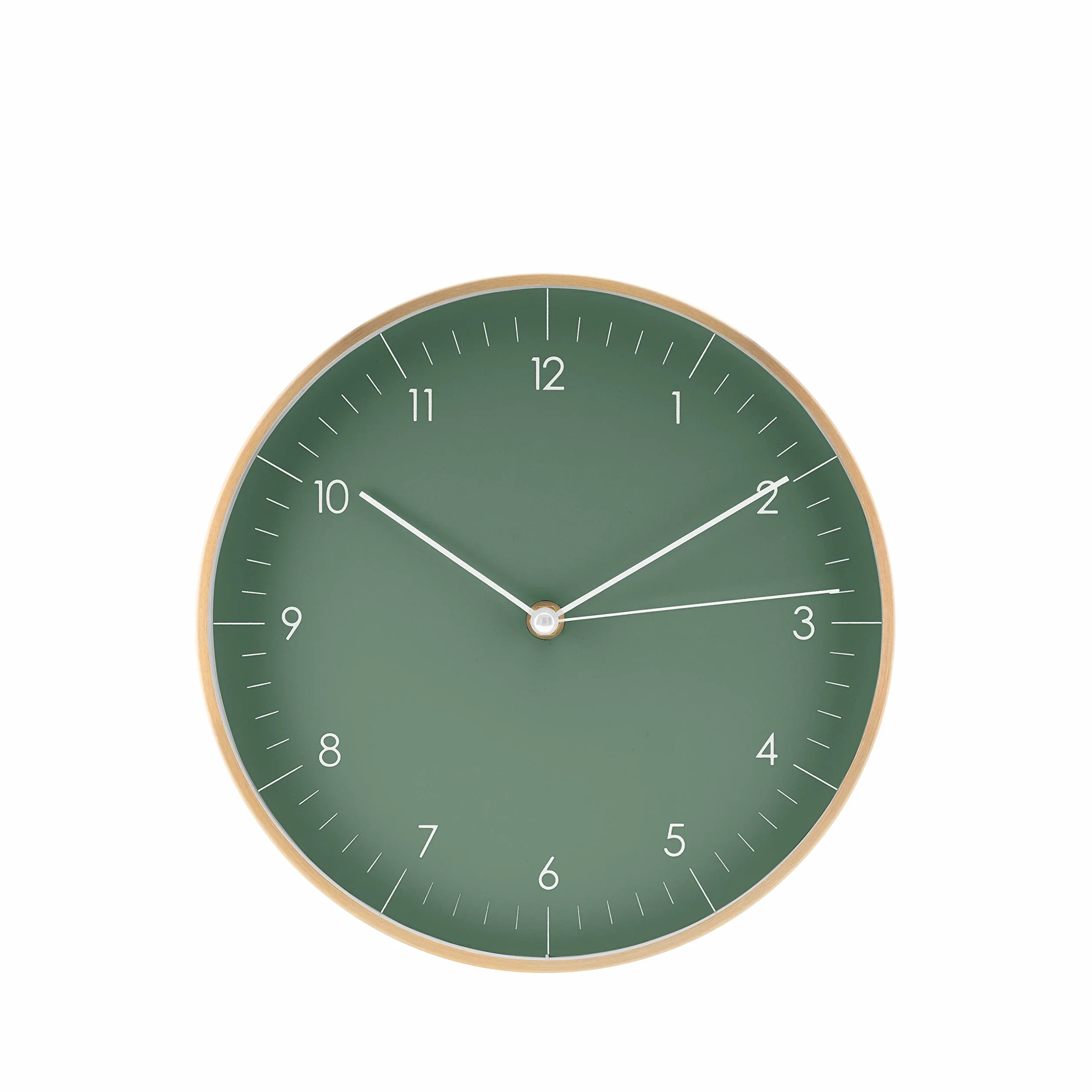 LUUK LIFESTYLE Horloge Murale Silencieuse Design Moderne 24 cm Vert et Doré