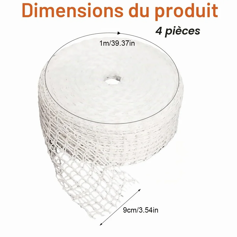 Rouleaux de filet à viande en coton 1m x 9cm, filet de cuisson élastique pour rôtir et conserver viandes