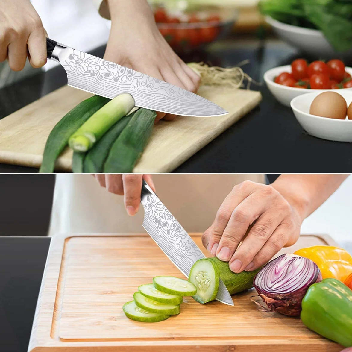 Couteau de cuisine professionnel acier inoxydable 20cm avec gaine MOSFiATA