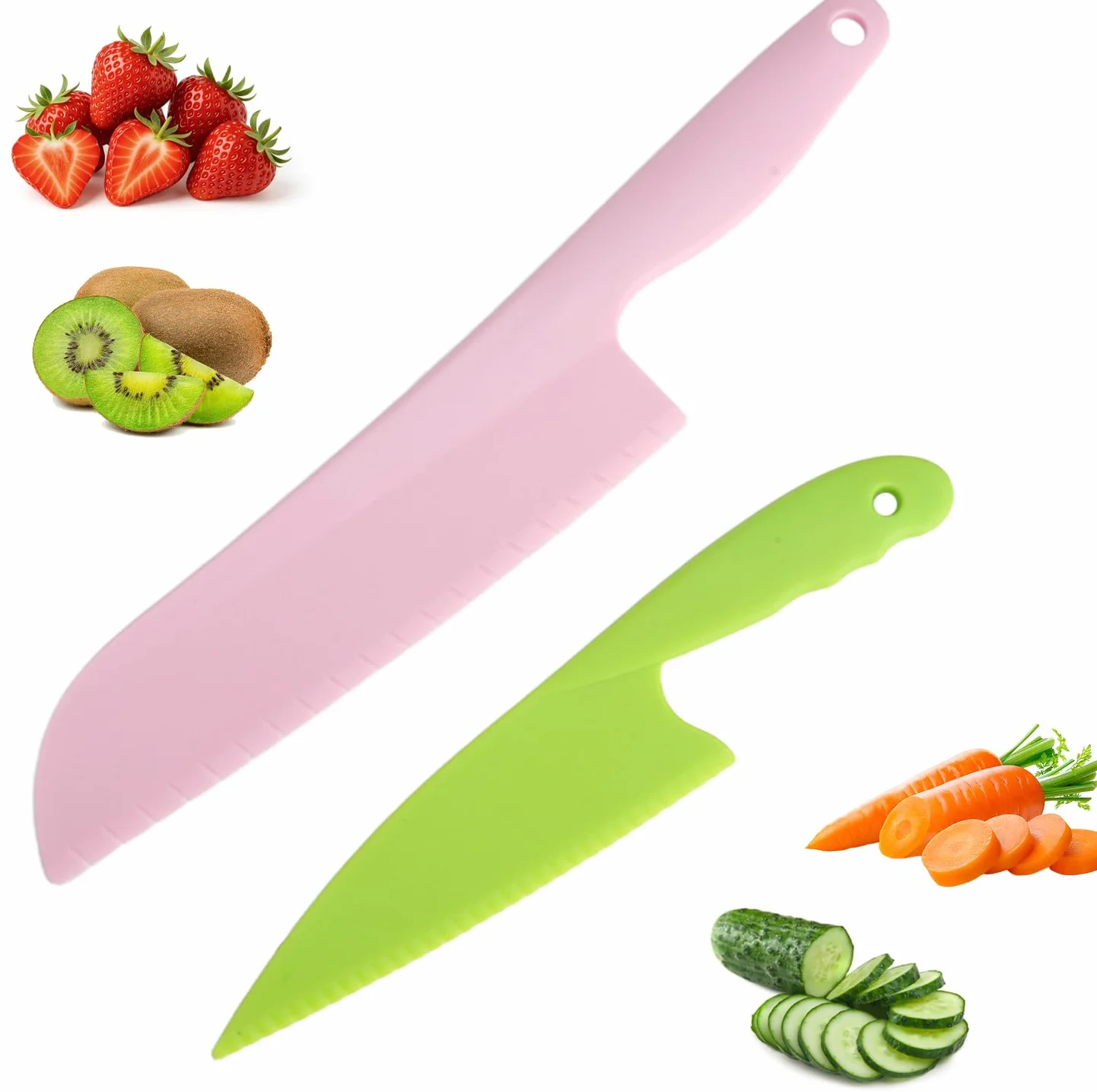Couteau à Gâteau & Lève Gâteau en Plastique – Sécurisé pour Moules Antiadhésifs, Set 2 Tailles