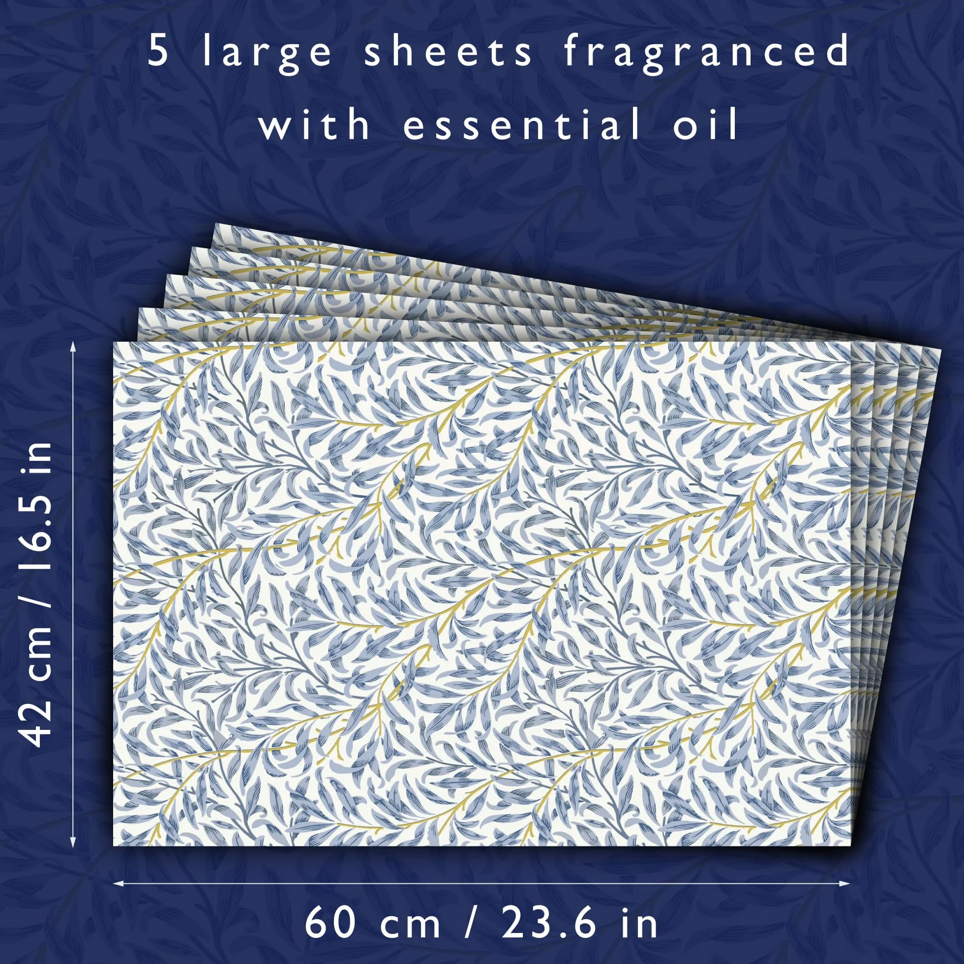 The Master Herbalist Feuilles de Papier Parfumées Pour Tiroir 5 Feuilles Huiles Essentielles Bleu Néroli et Bergamote