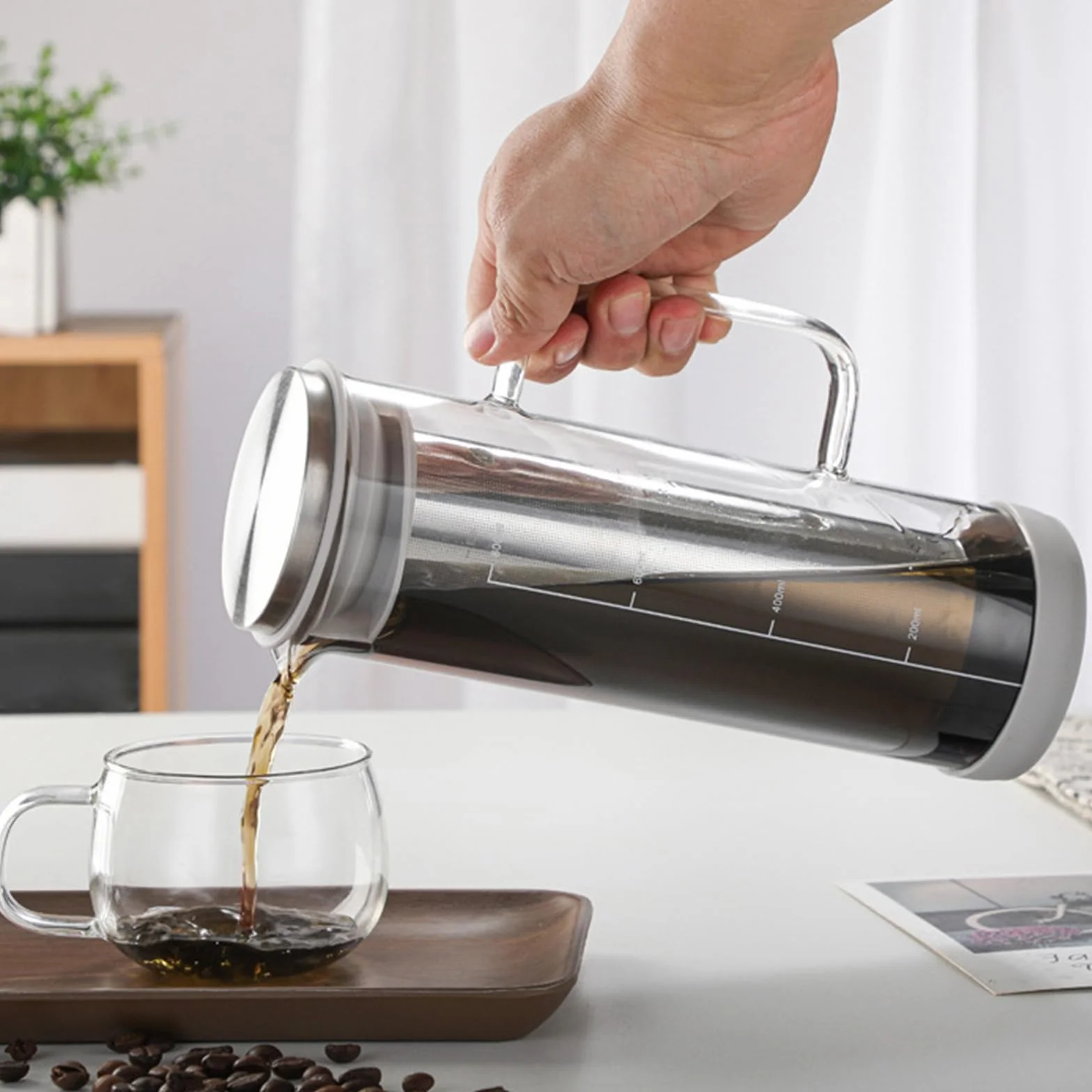 Infuseur à café froid en verre et acier