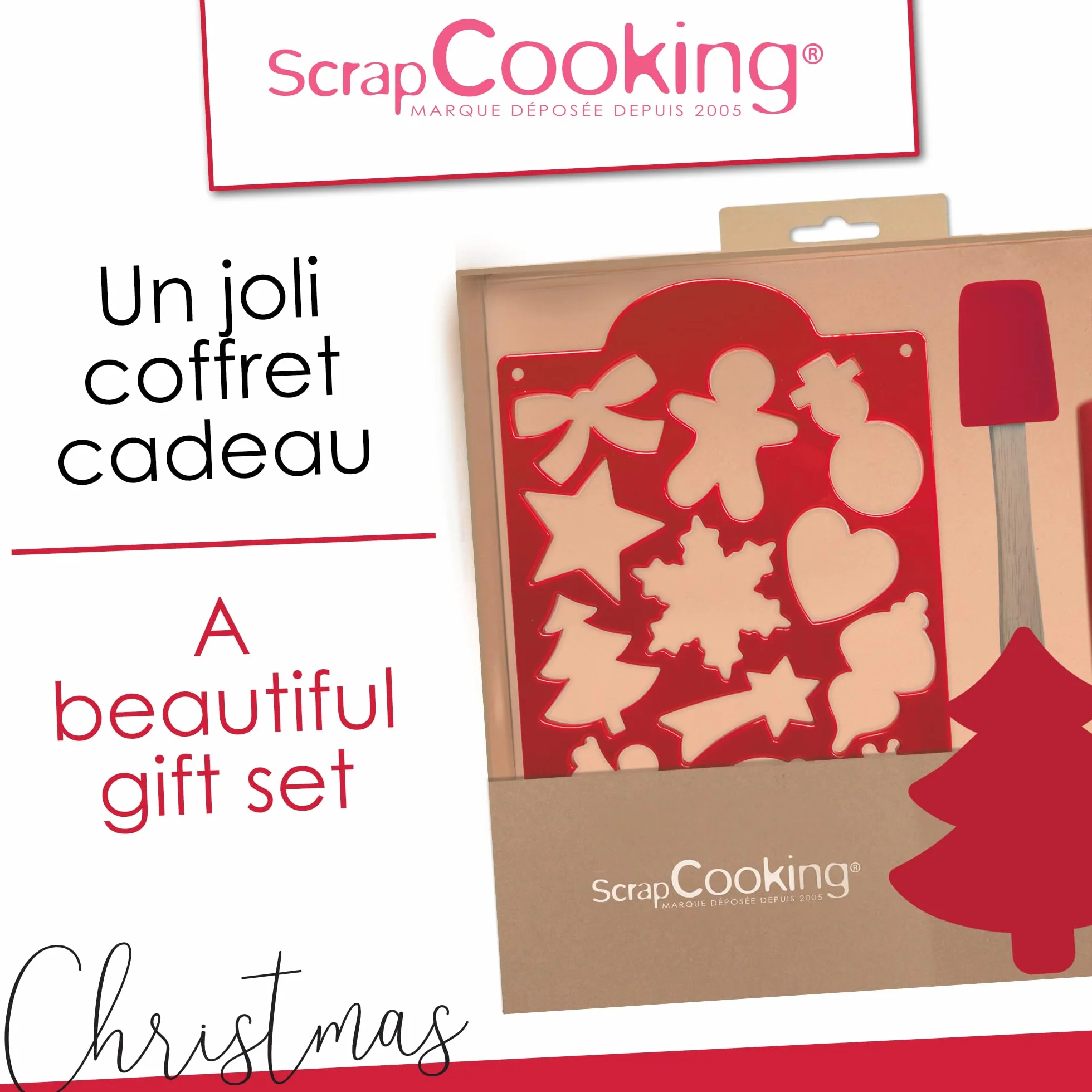 ScrapCooking Coffret Ustensiles Biscuits Noël Enfants Bois Silicone Pâtisserie