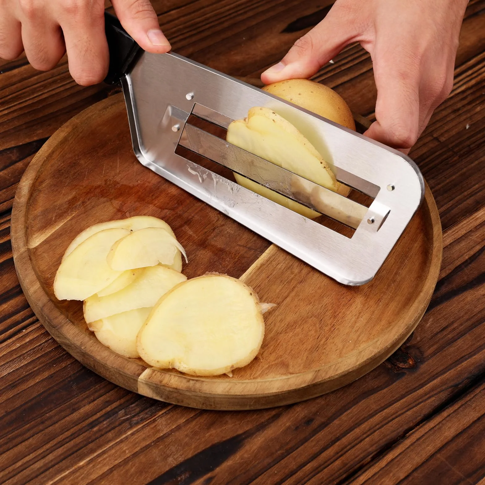 Coupe-Légumes en Acier Inoxydable avec Brosse, Hachoirs Choux, Trancher Rapide