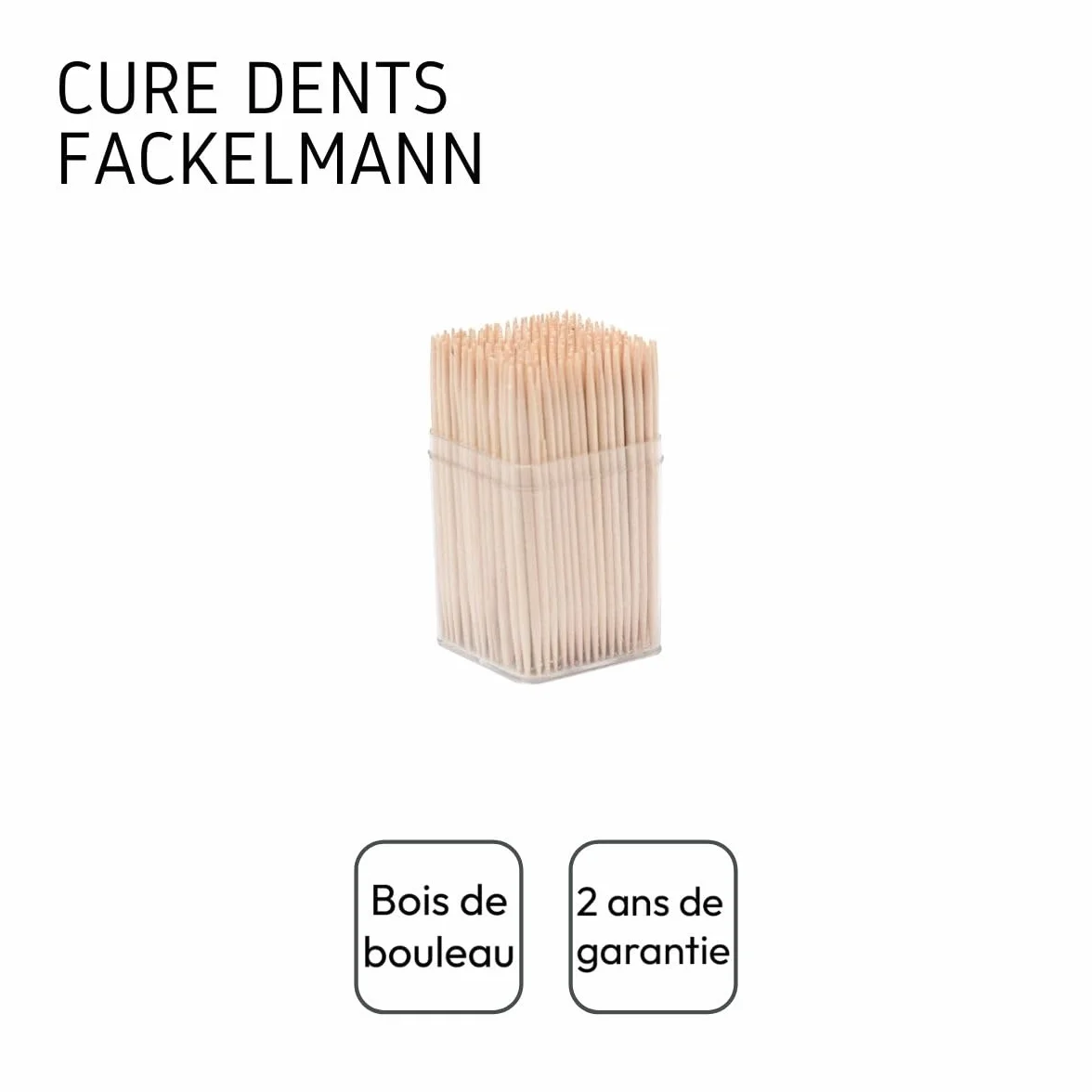 Fackelmann Lot de 300 cure-dents en bois 6,5 cm