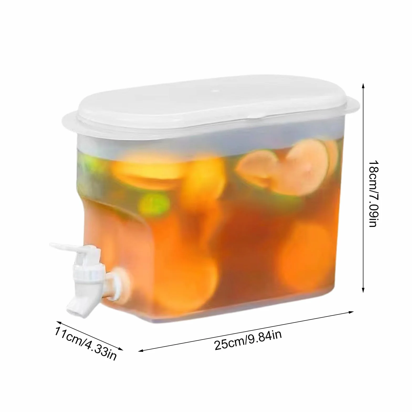 Distributeur de Boisson 3,5L avec Robinet, Grande Capacité, Plastique, pour Thé Glacé, Limonade