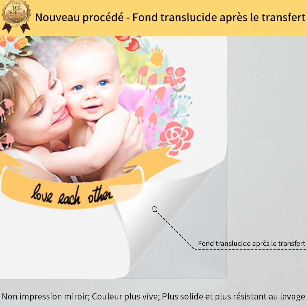 TransOurDream Papier Transfert pour Textile 3.0 A4 10 Feuilles pour T-Shirts Textiles Blancs et Clairs