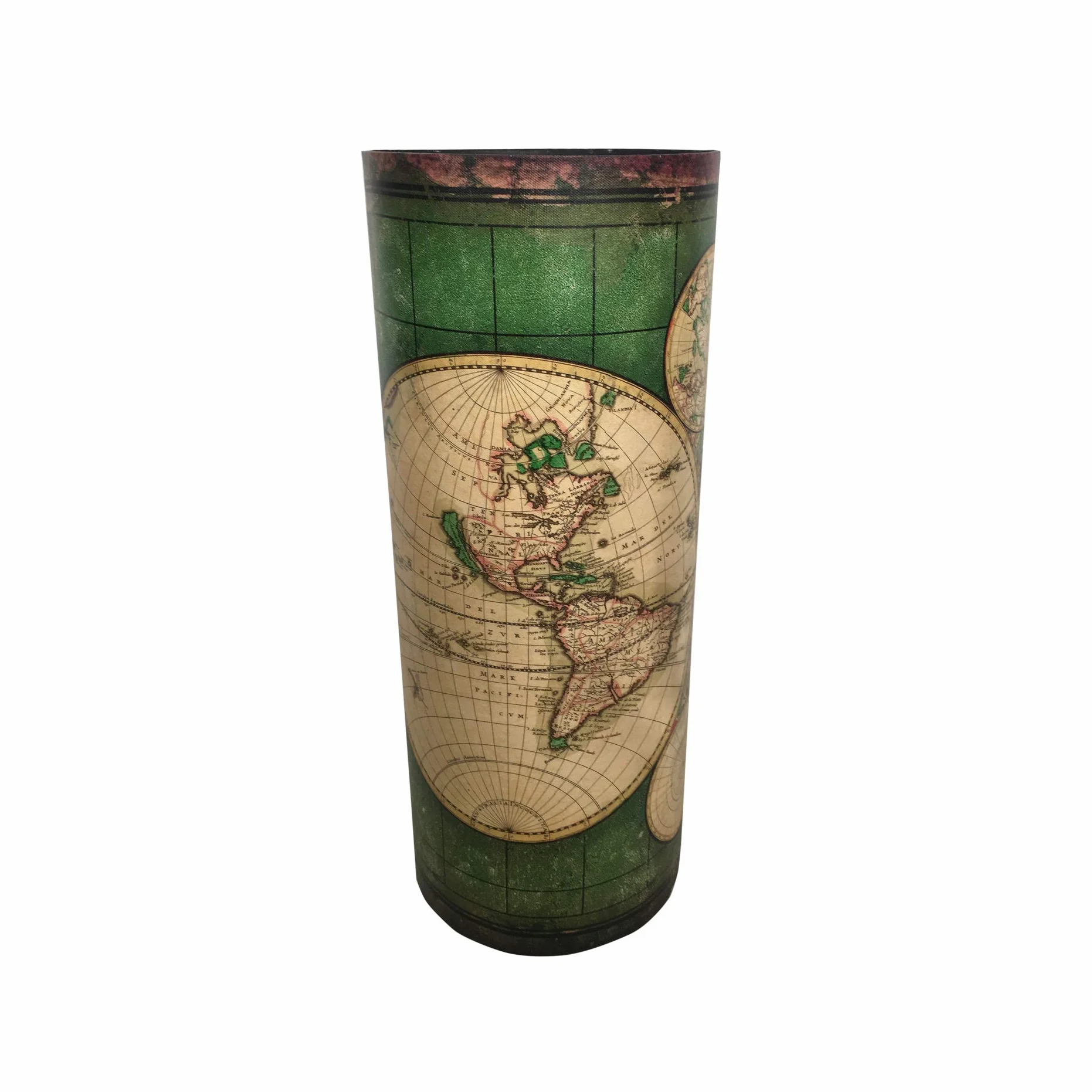 Rebecca Mobili Porte-Cannes de Marche Stockage de Parapluie Vert Beige Canvas 49,5 x 20 x 20 cm