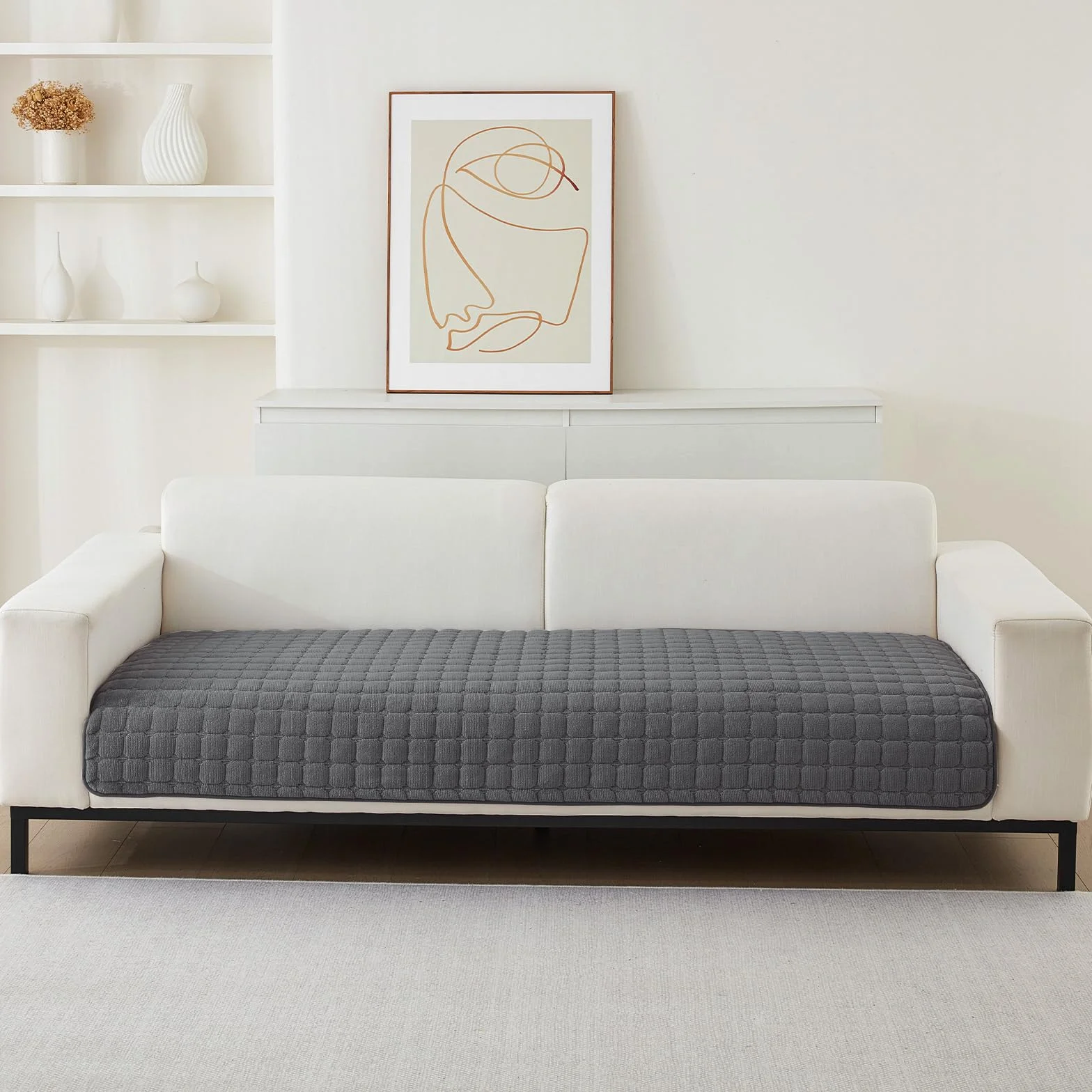 Housses de canapé en flanelle lavables antidérapantes 70x150cm Gris