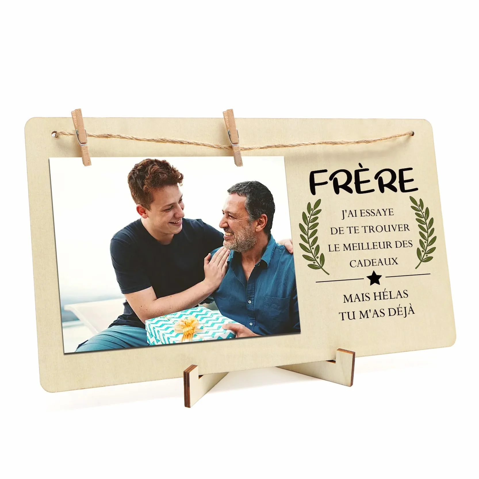Cadre Photo en Bois Cadeau pour Mon Frère Anniversaire Saint-Valentin