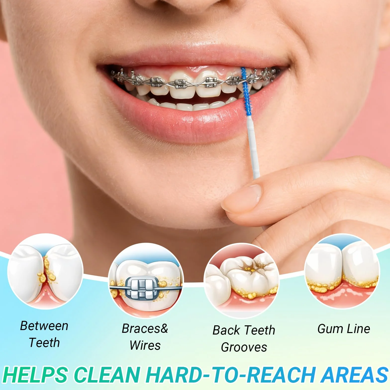 Cure Dent Plastique 2-en-1 Portable 400 Pièces Nettoyer Entre les Dents