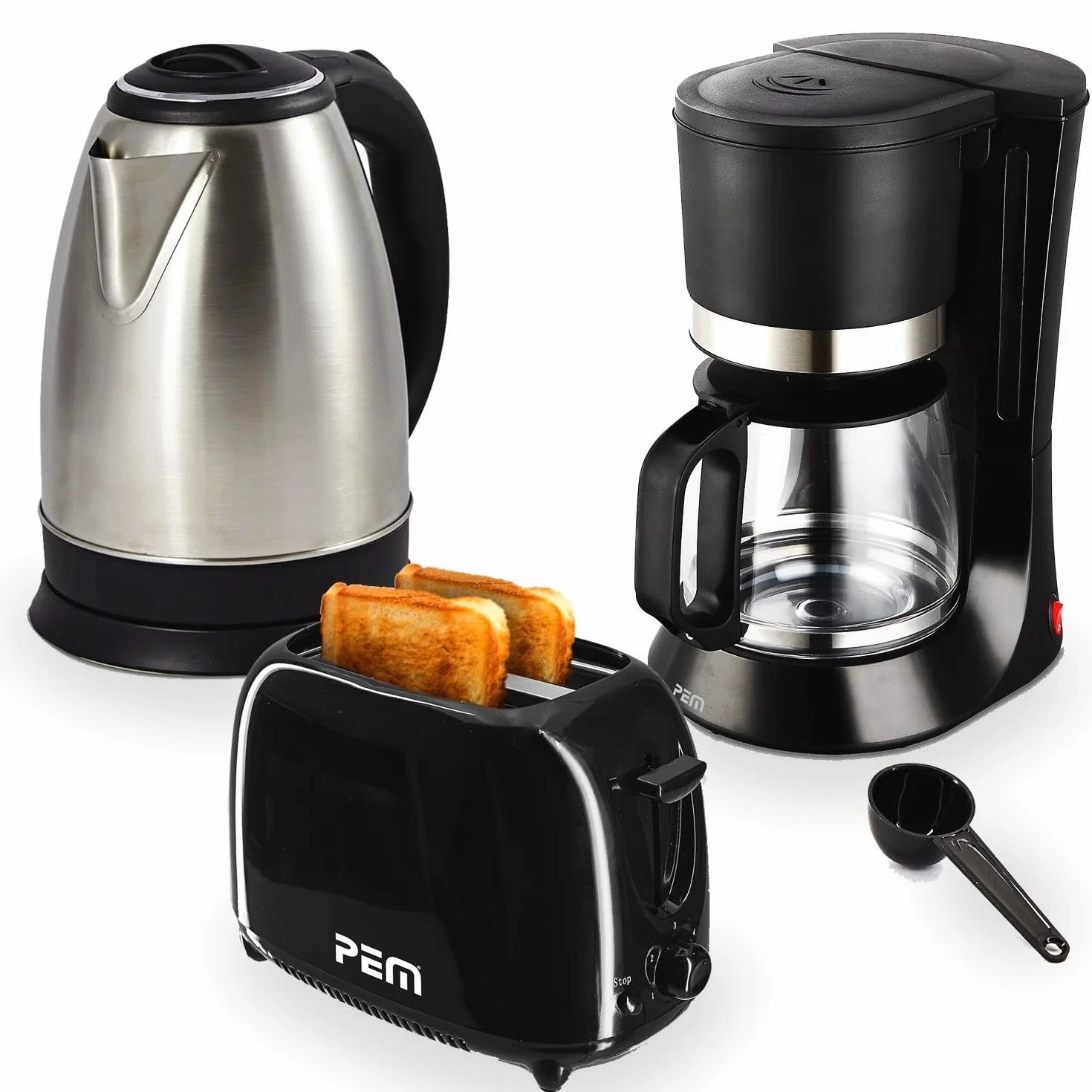 Pack Petit Déjeuner Cafetière Bouilloire Grille Pain