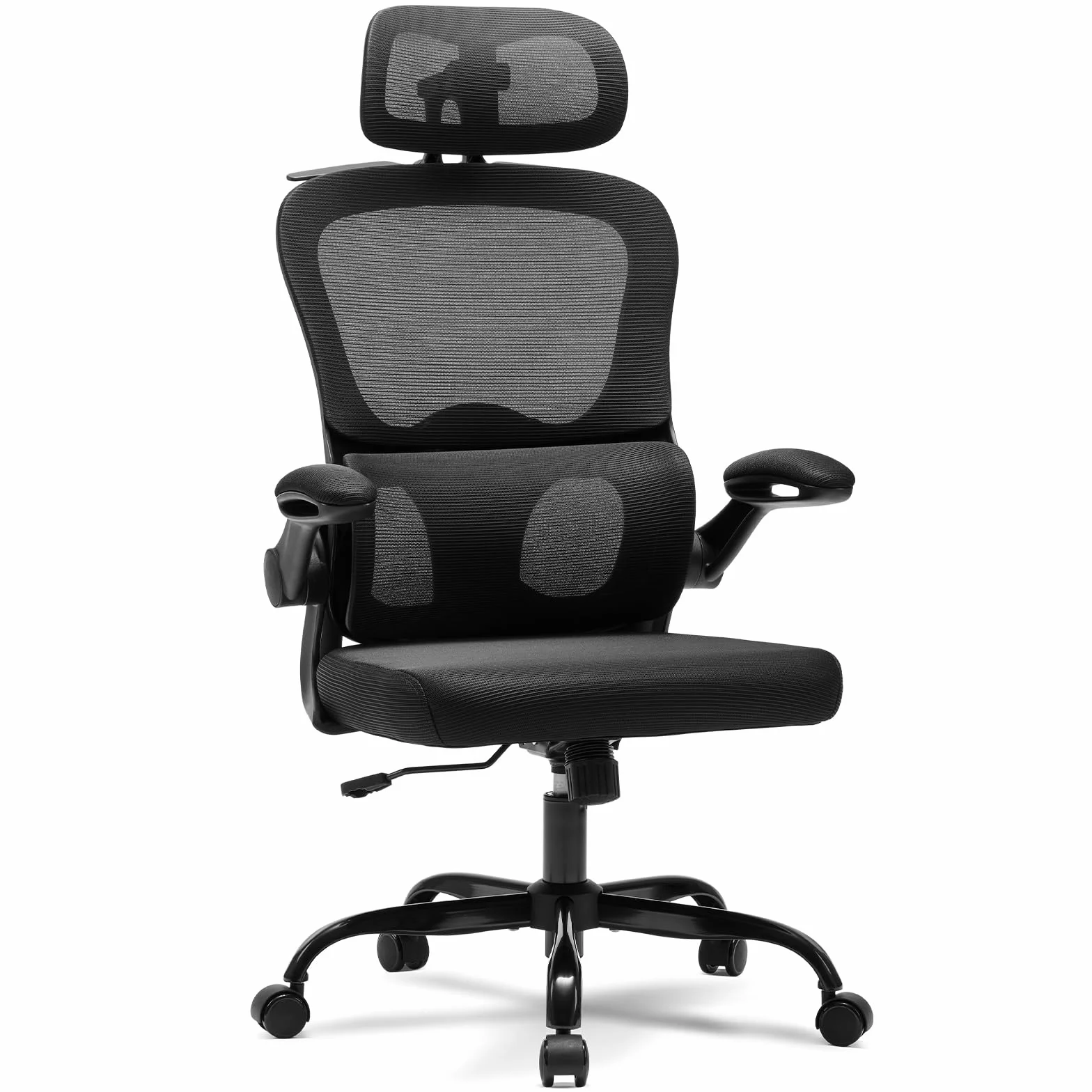 Magic Life Chaise de Bureau Ergonomique Coussin Rebondissant Haute Densité Confortable Respirante Travail Domicile Bureau Noir