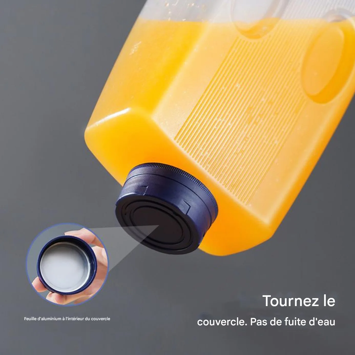 Bouteille à Jus 2L Distributeur de Boissons Froides pour Réfrigérateur avec Couvercle