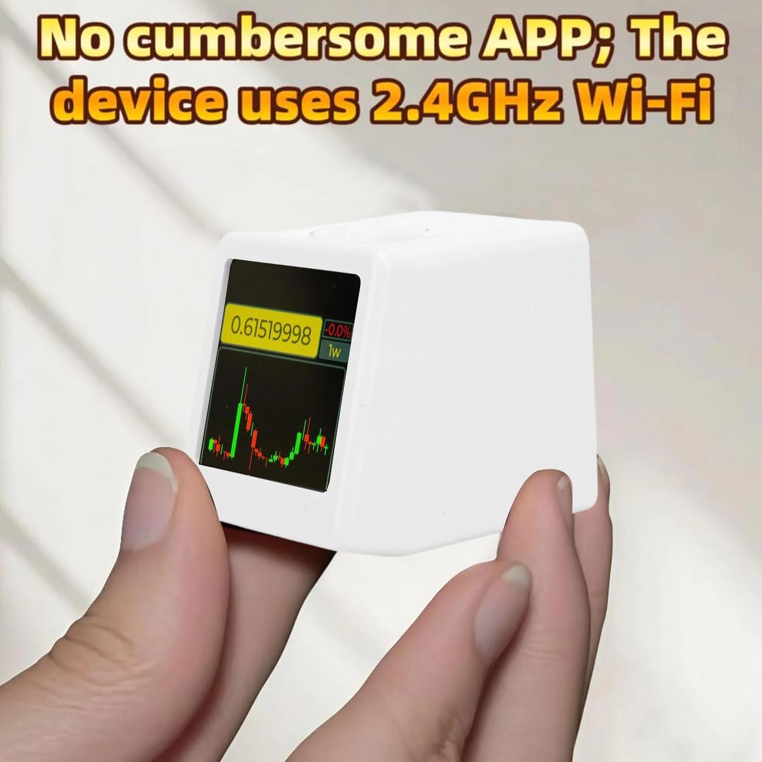 Bewinner Bitcoin Stock Ticker WiFi Crypto Prix en Temps Réel LED Horloge Météo Animation GIF Moniteur Intelligent pour Bureau Table de Nuit BTC ETH (Blanc)