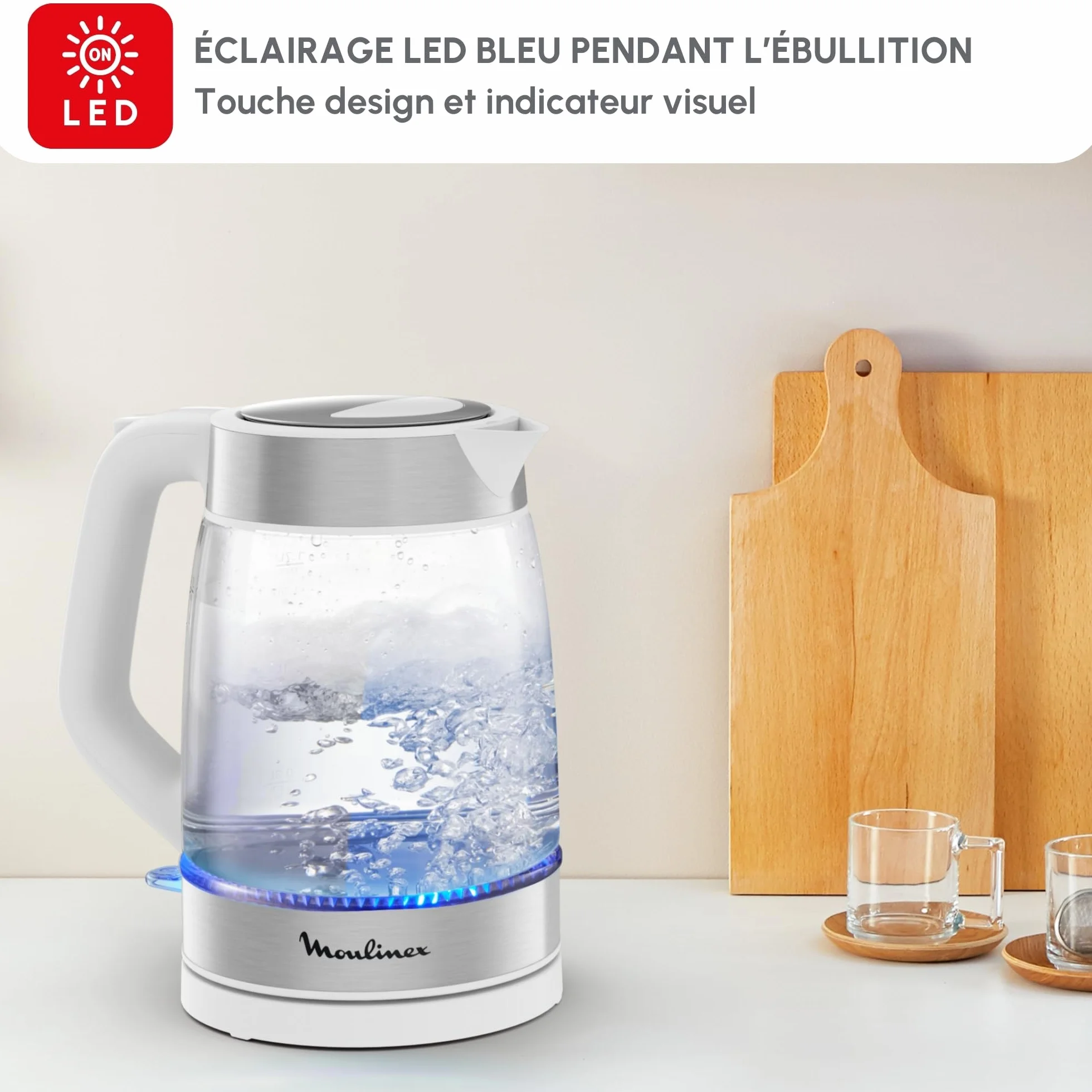 Moulinex Bouilloire Électrique 1,7 L Verre, BY6R5130