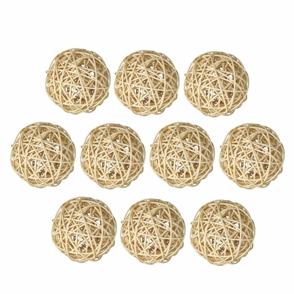 Boule de rotin en osier naturel 10 pièces décoration suspendue