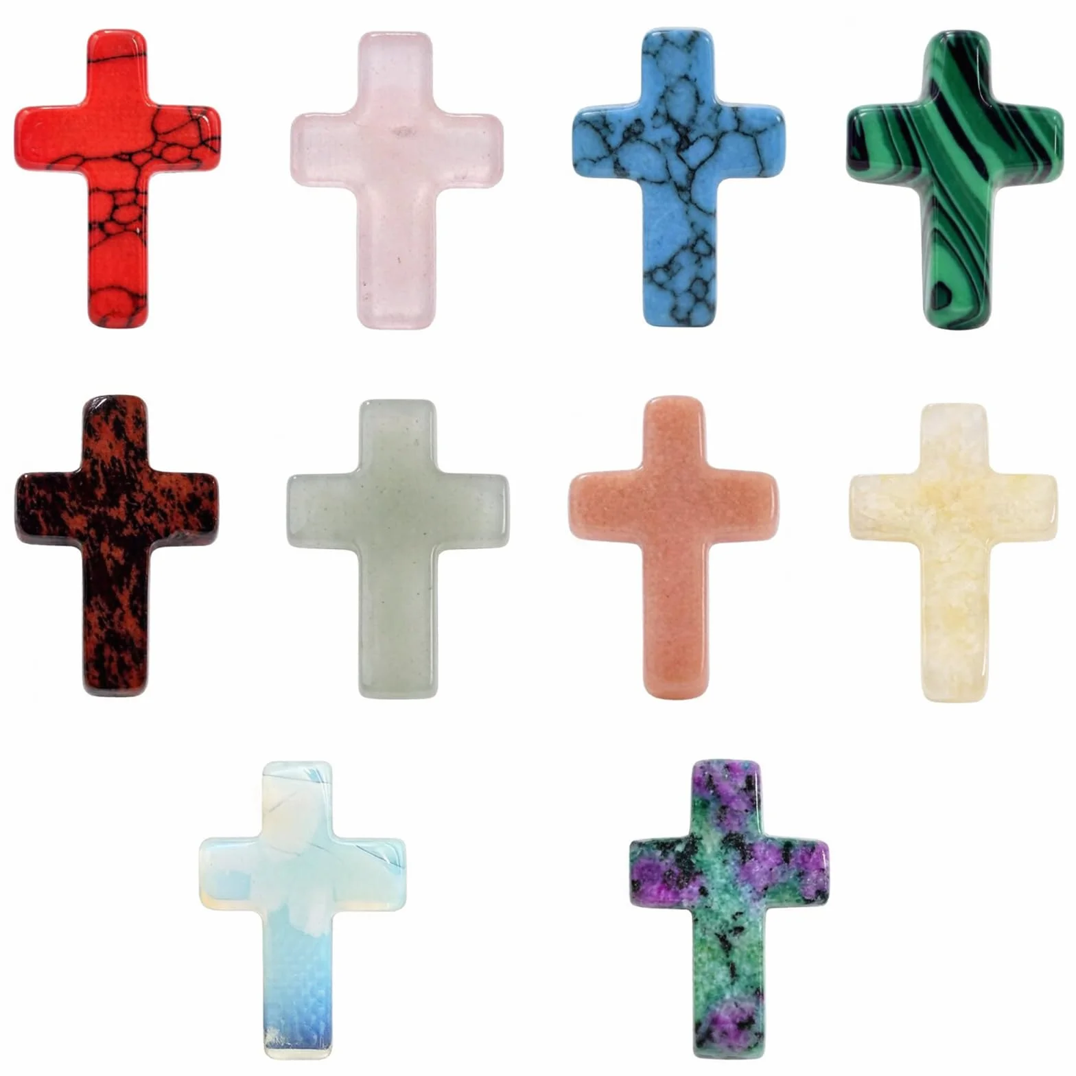 Croix En Pierre Précieuse Cristal De Guérison 10 Pièces Cadeaux De Communion Décoration Chrétienne