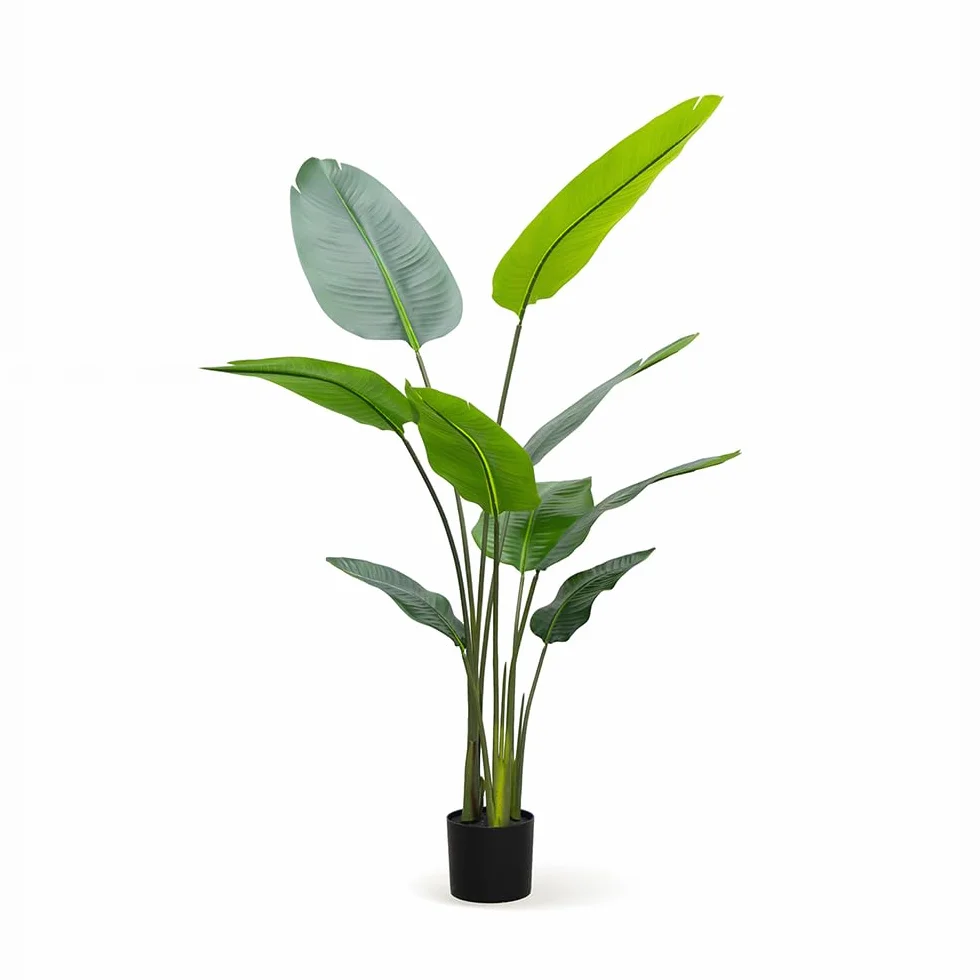 BLAINE Strelitzia 160cm Grande Plante Artificielle Réaliste pour Intérieur Extérieur