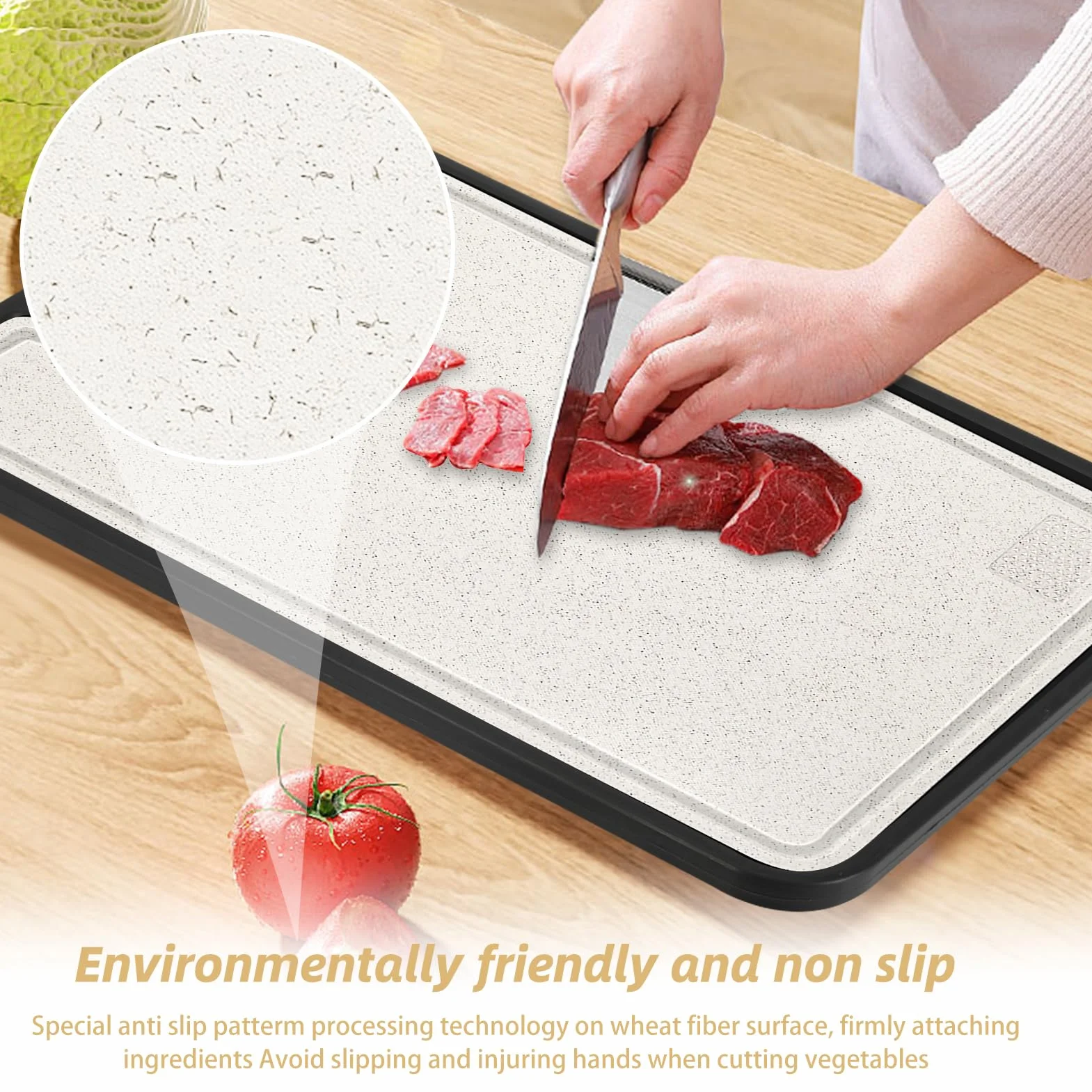 Zikenis Planche à Découper Inox Cuisine Antibactérienne Maille Résistant aux Rayures