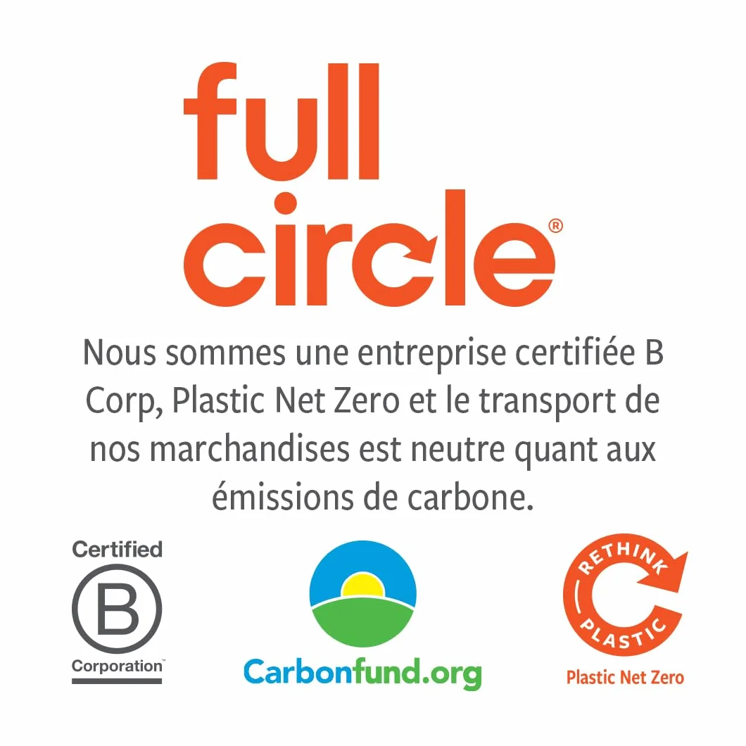 Full Circle The Ring Brosse à Légumes et Fruits Nettoyage Doux Poils Recyclés Fibres Végétales Manche Ergonomique sans BPA