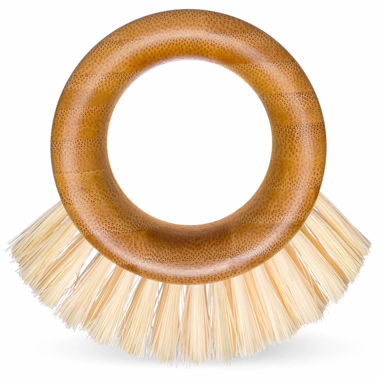 Full Circle The Ring Brosse à Légumes et Fruits Nettoyage Doux Poils Recyclés Fibres Végétales Manche Ergonomique sans BPA