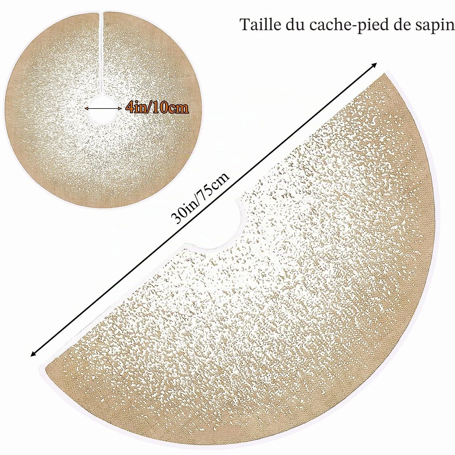 Jupe de sapin de Noël 75 cm toile de jute paillettes blanches flocons de neige N&T NIETING