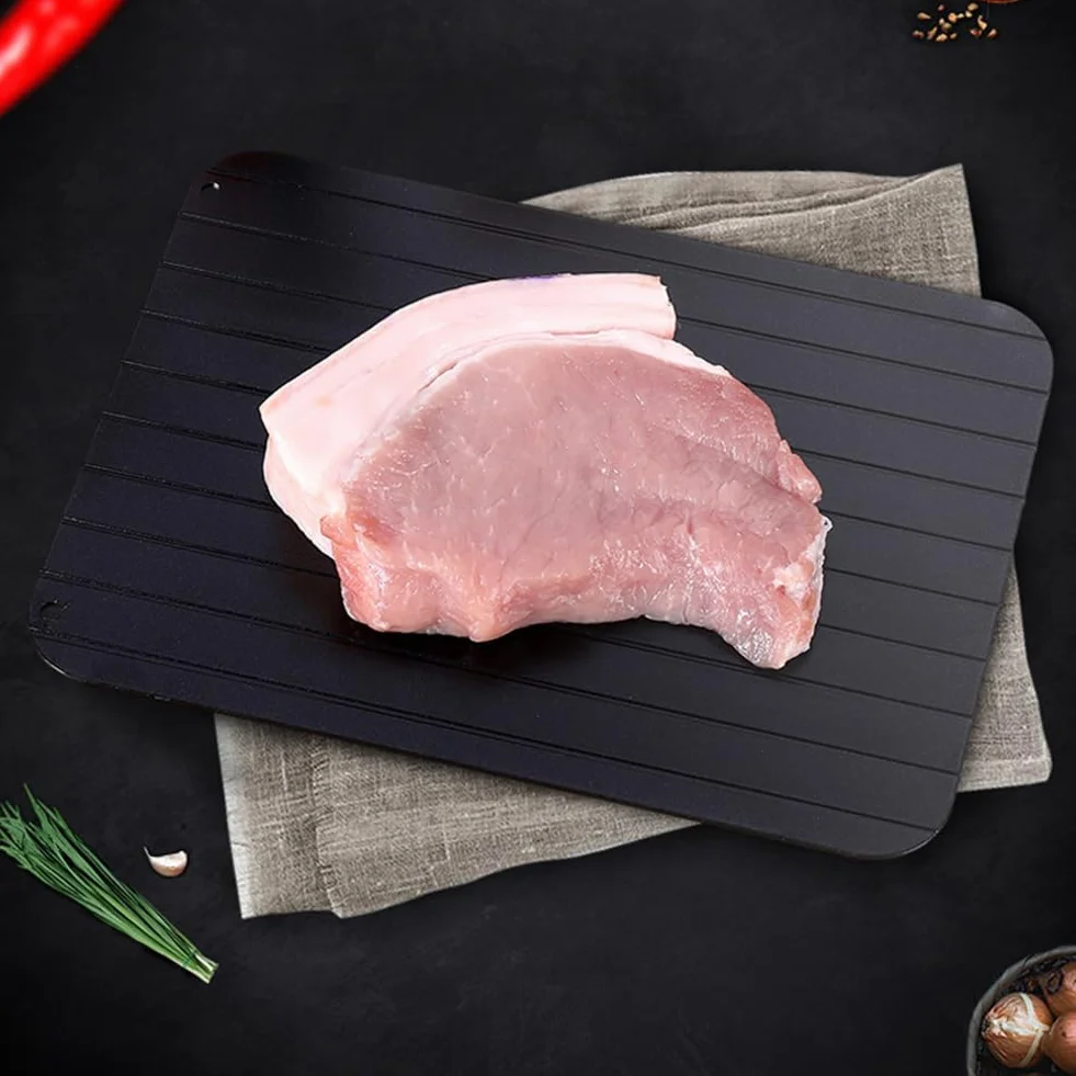 Helweet Plaque de Décongélation Rapide, Plateau pour Décongeler Poisson, Bœuf, Porc, Volaille