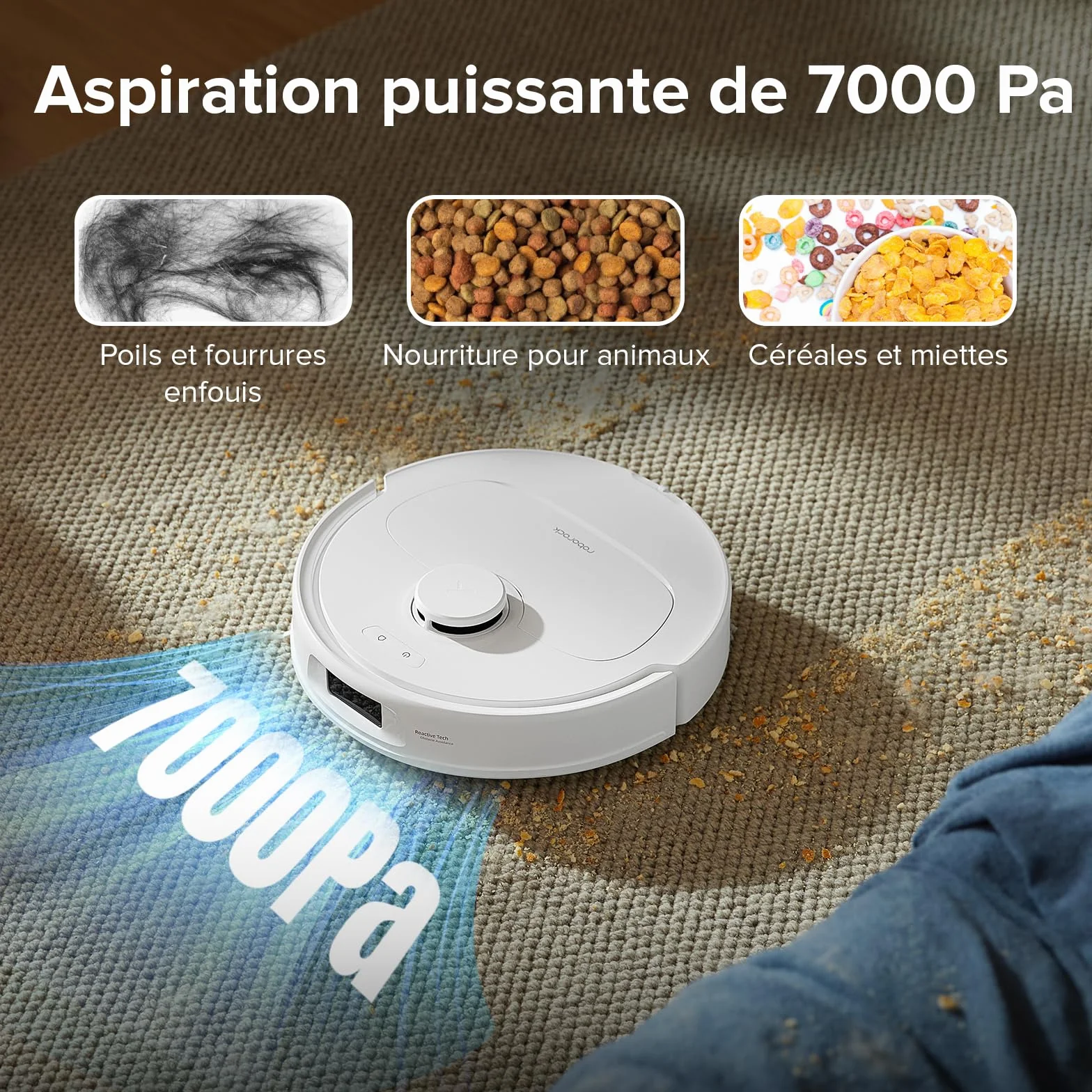 Roborock Qrevo S Aspirateur Robot Laveur, 7000Pa HyperForce, Double Serpillière Rotative 200 TR/Min, Relevable 10mm, Station Multifonctionnelle, 3D Cartographie, Reactive Tech (Reconditionné)