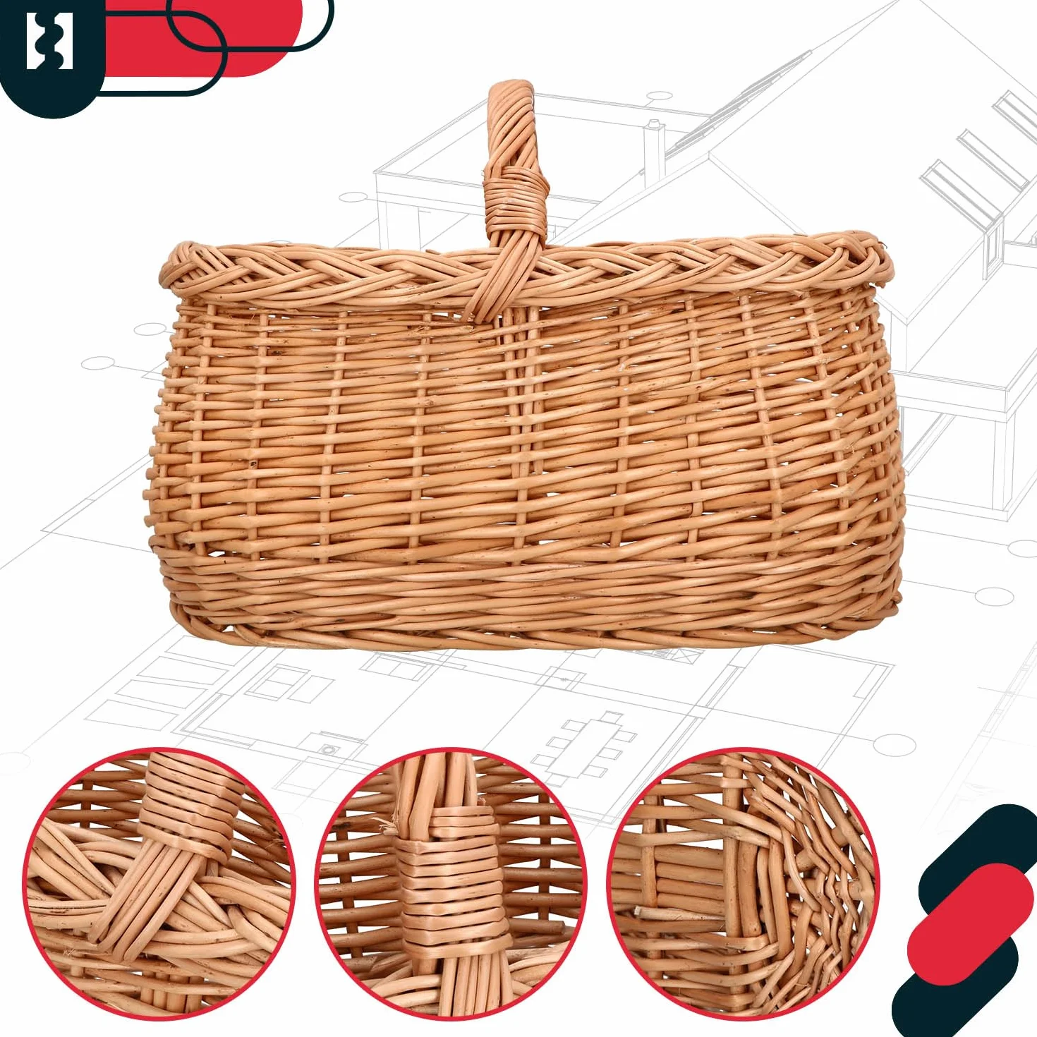 Kotarbau® Panier à anses en osier naturel pour les achats