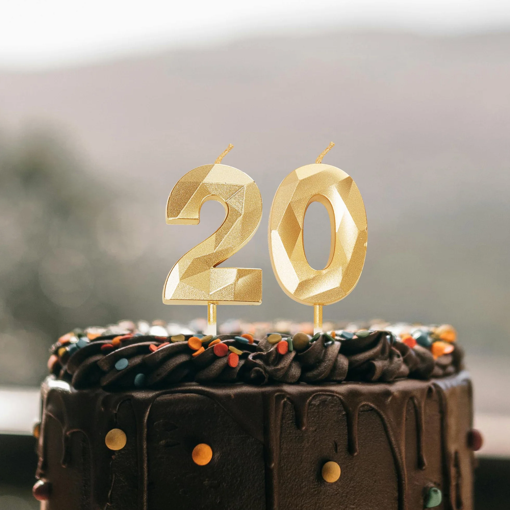 Bougies d'anniversaire numéro 13 dorées pour gâteau 13e anniversaire
