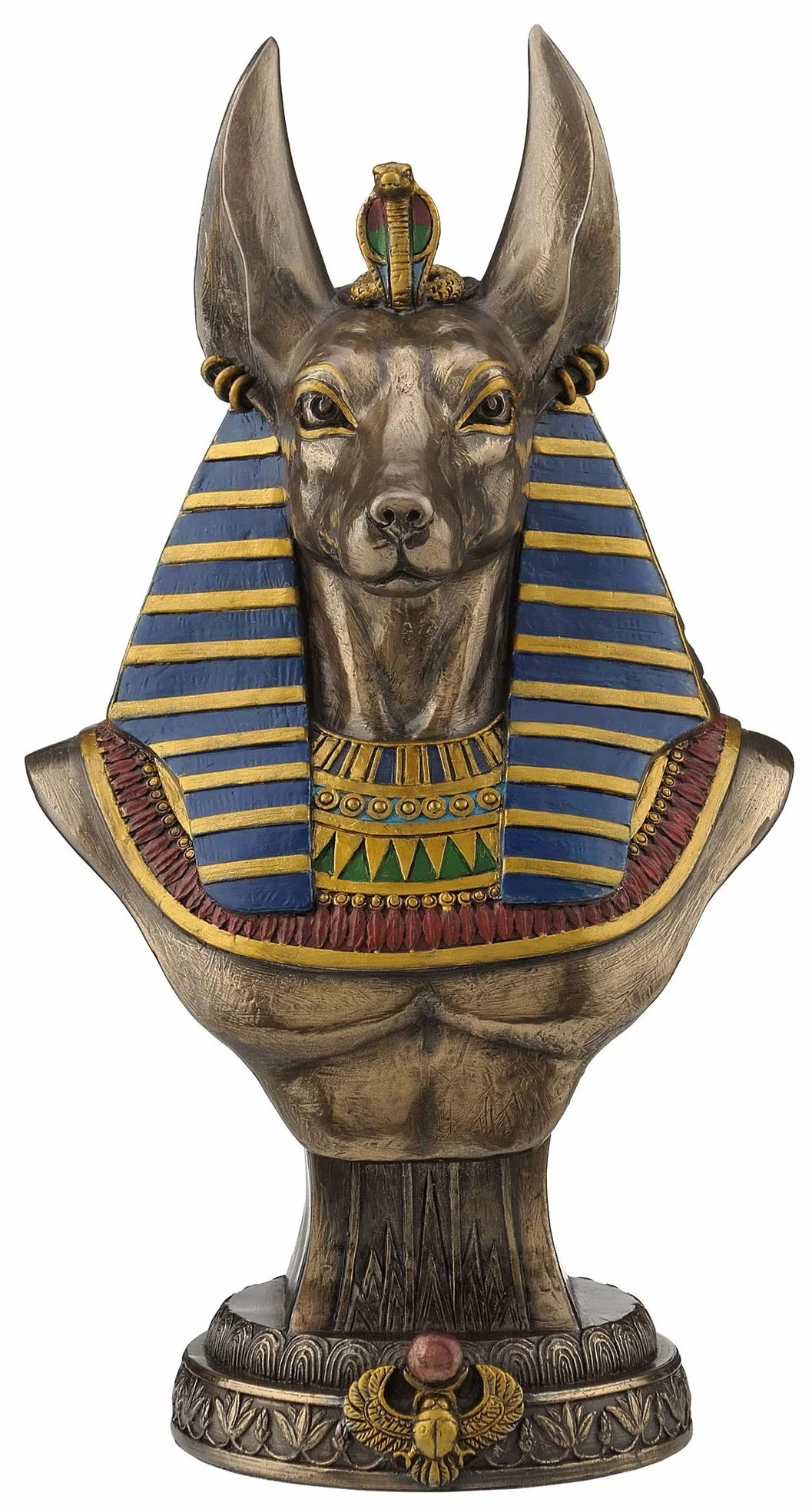 Veronese Design Ancien Buste Égyptien du Dieu Jackal Anubis Finition Bronze
