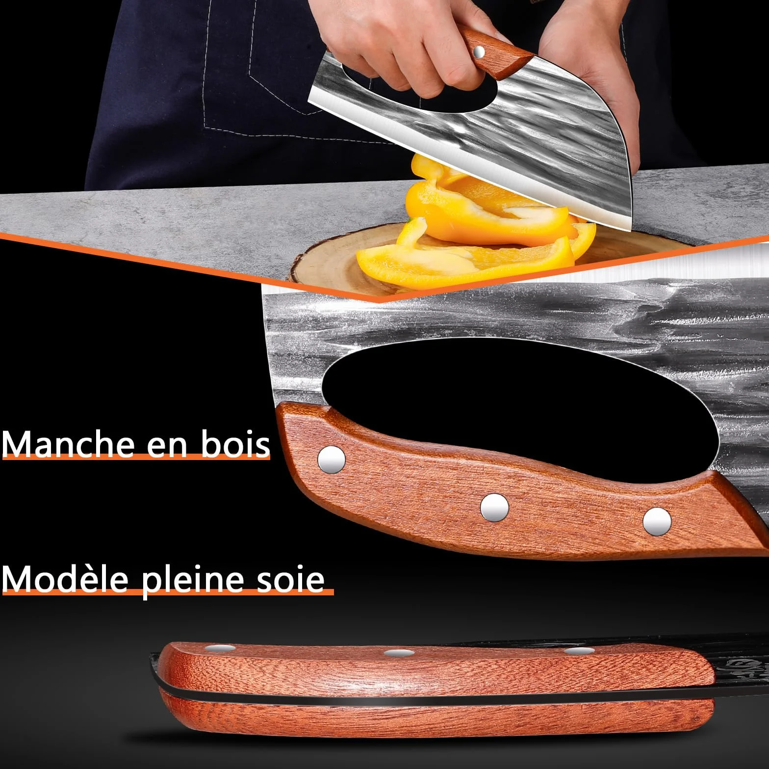 Couteau Chinois Cuisine de Chef Couteau Hachoir Viande Legume