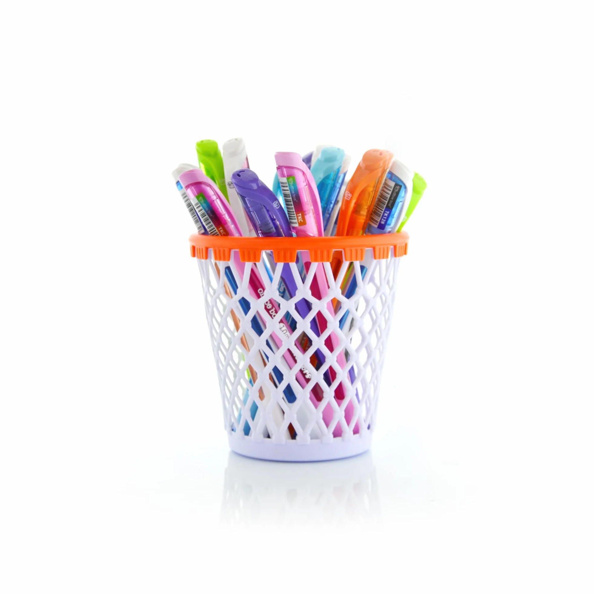 Poubelle Basket Lovers Lavable Résistante Recyclable Idéal pour Décorer Chambre avec Porte-crayons