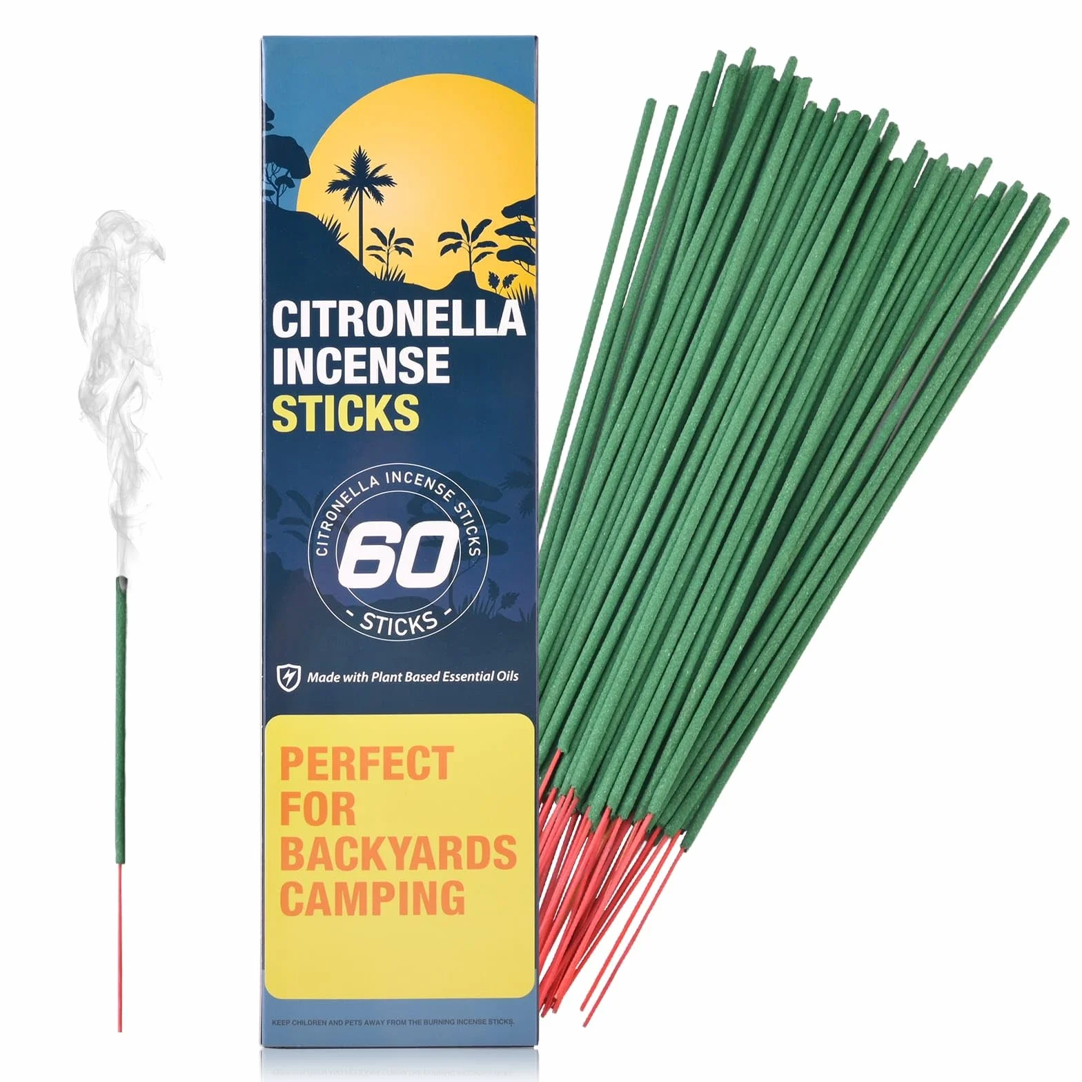 Bâtons d'Encens Citronnelle 60 pièces Boîte Extérieur Camping