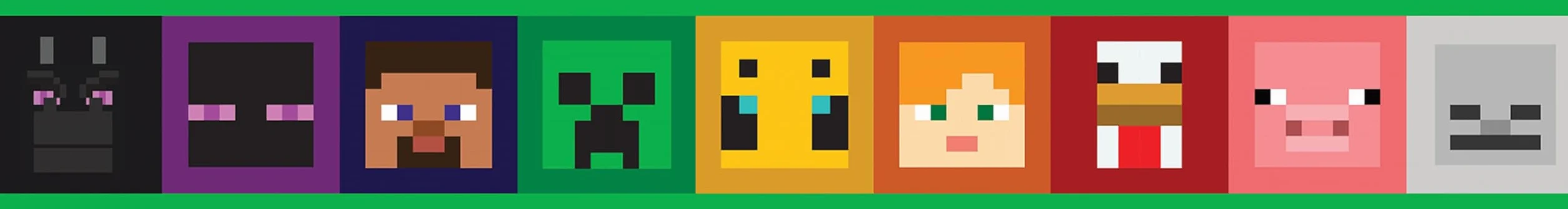 RoomMates Minecraft Iconic Faces Frise de papier peint autocollant