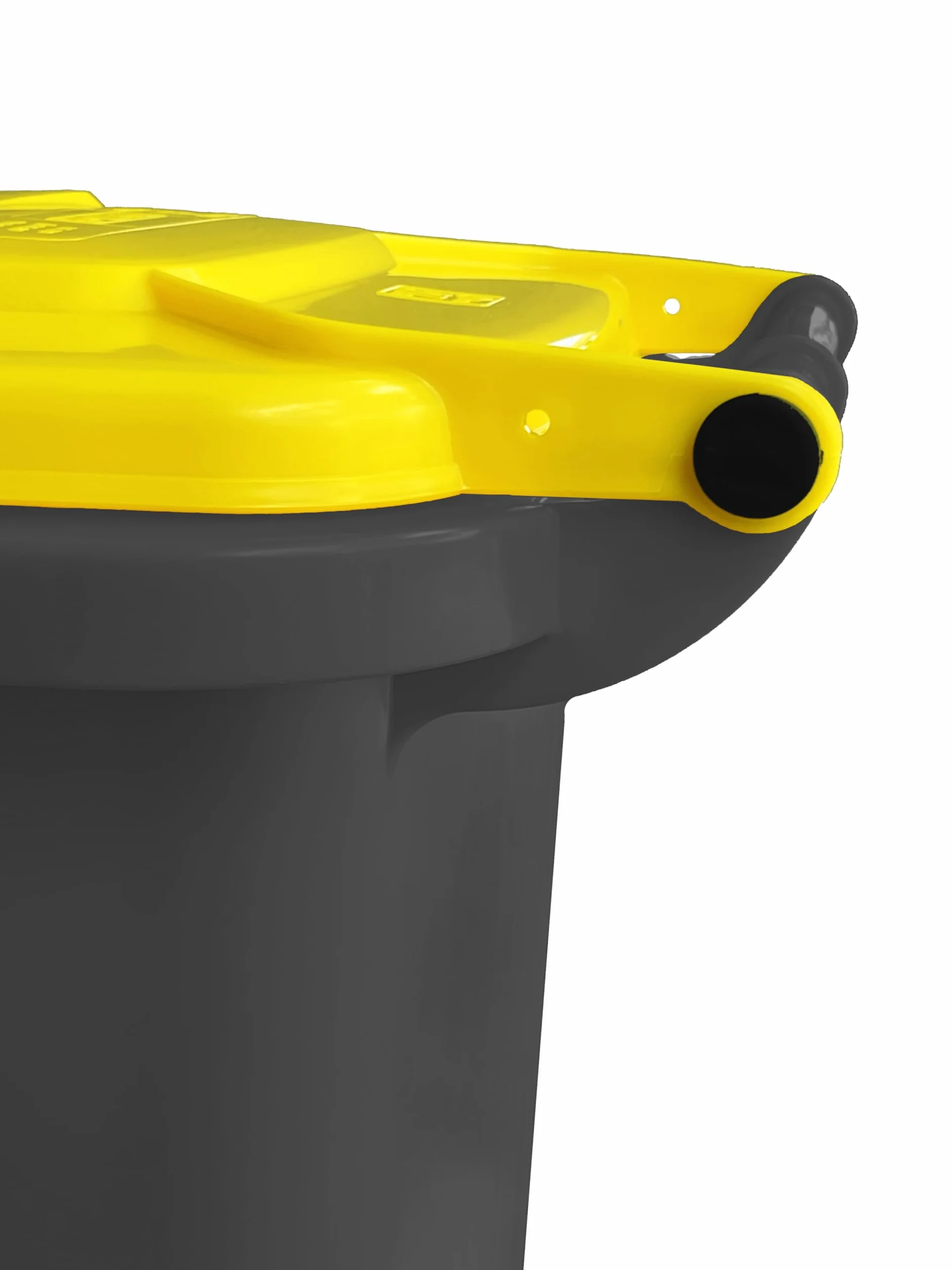 Mobil Plastic Poubelle à roulettes 240 L Gris Jaune Uni EN 840 pour tri sélectif extérieur