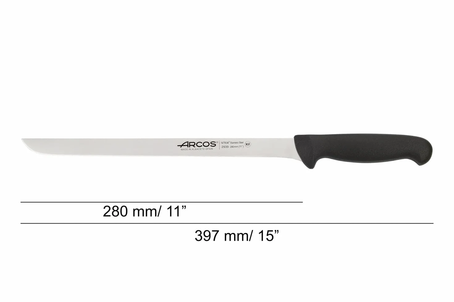 Arcos Couteau à Jambon Flexible Lame Acier Inoxydable Nitrum 28 cm Série 2900